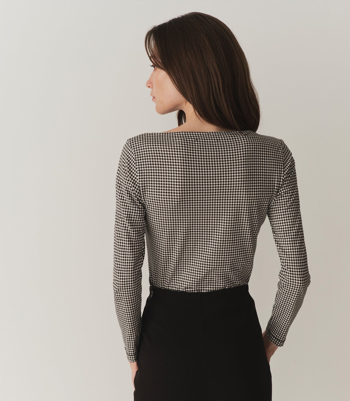 HMD -- PAULETTE TEE -- NOIR LA MADDALENA GINGHAM