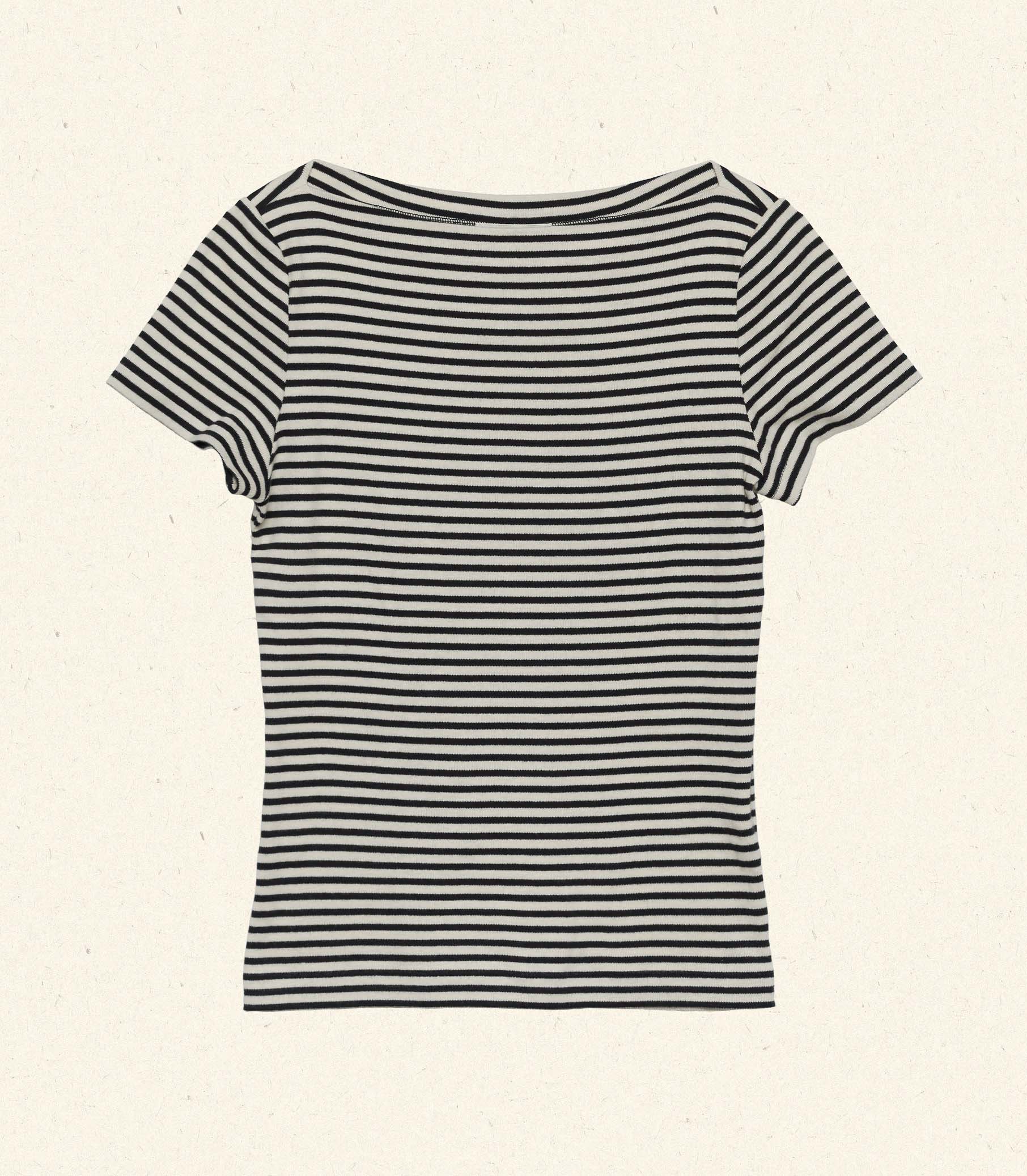 PAULINE TEE -- BLACK VENETIA STRIPE view 5