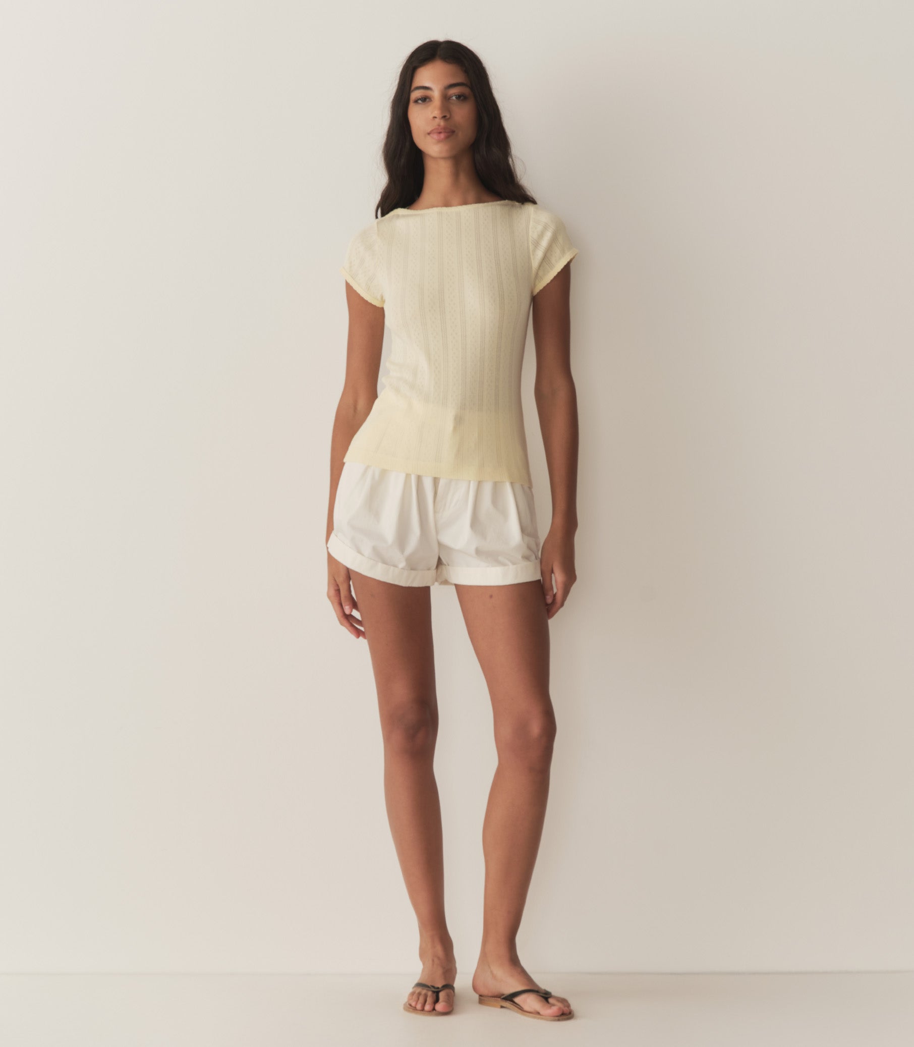 HMD -- PAULINE TEE -- CREME CITRON QUELLE JOLIE POINTELLE view 4
