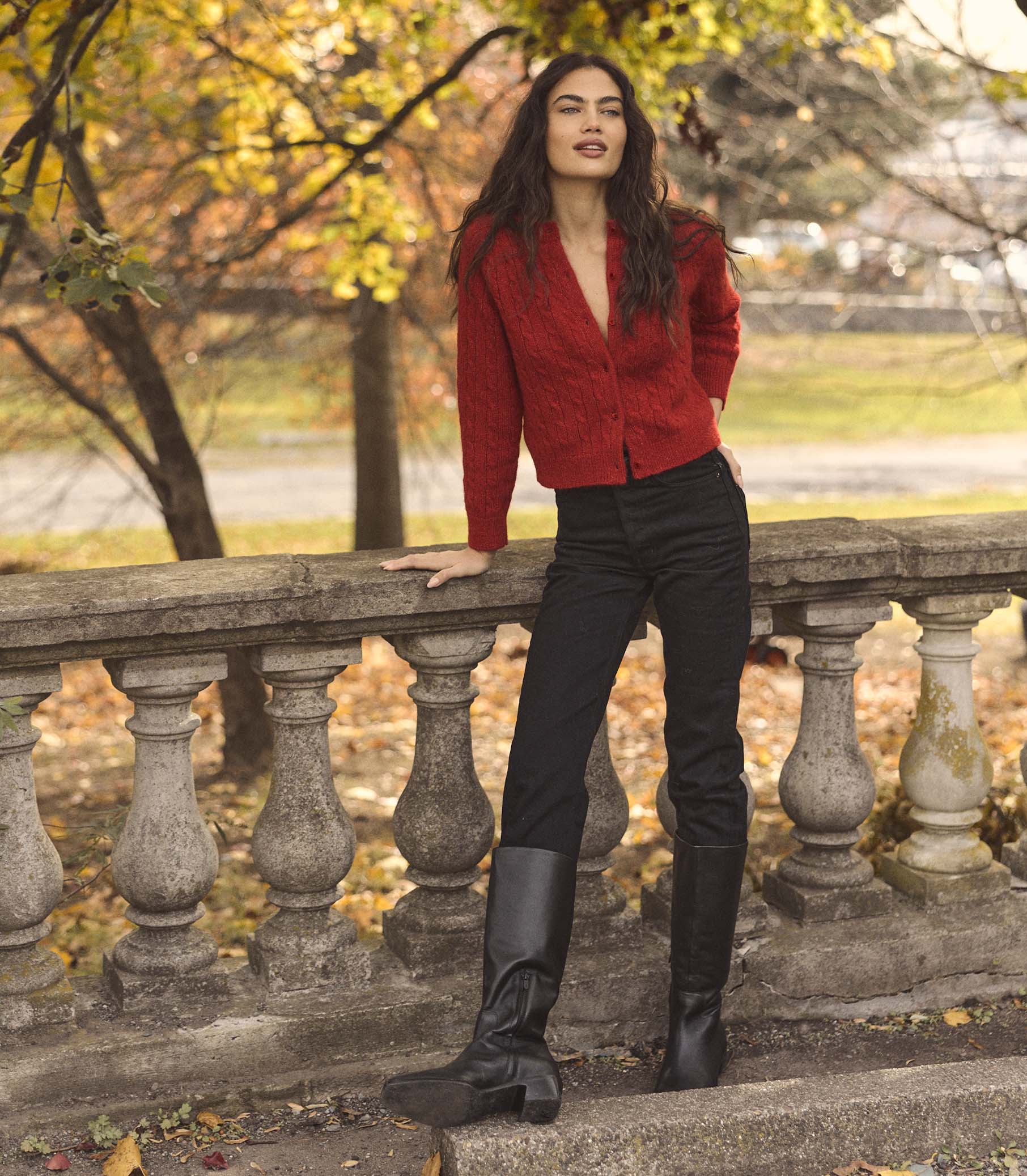 PENROSE CARDIGAN -- CERISE view 4