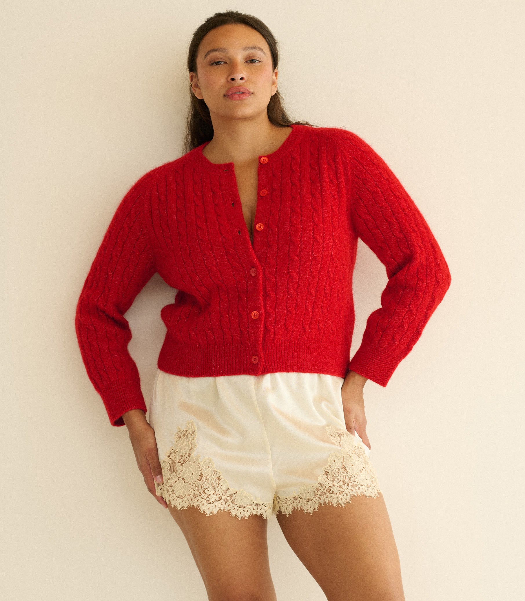 PENROSE CARDIGAN -- CERISE view 7