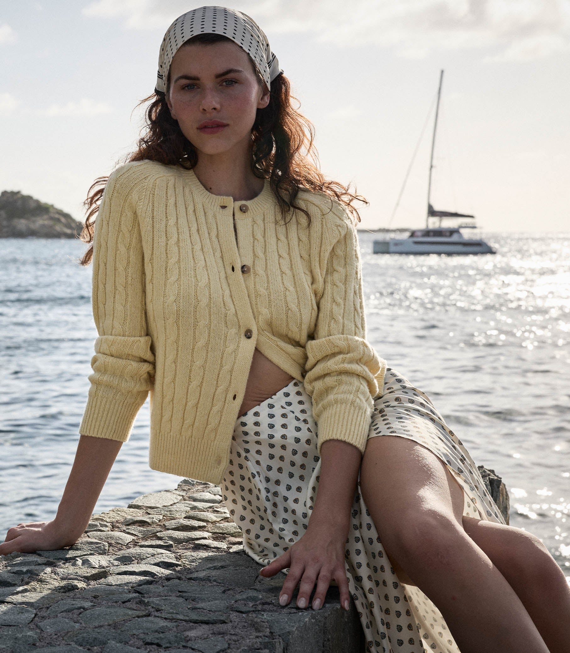 PENROSE CARDIGAN -- LEMON CHIFFON view 3