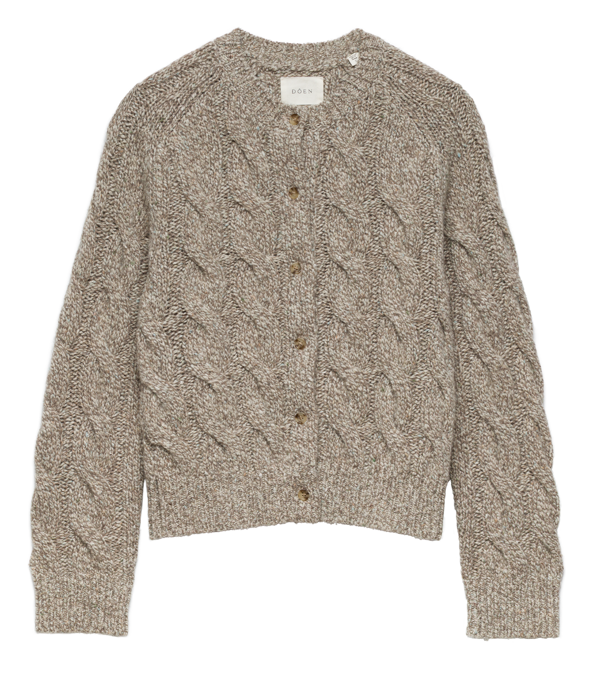 PENROSE CABLE CARDIGAN -- GRAY MARL view 5
