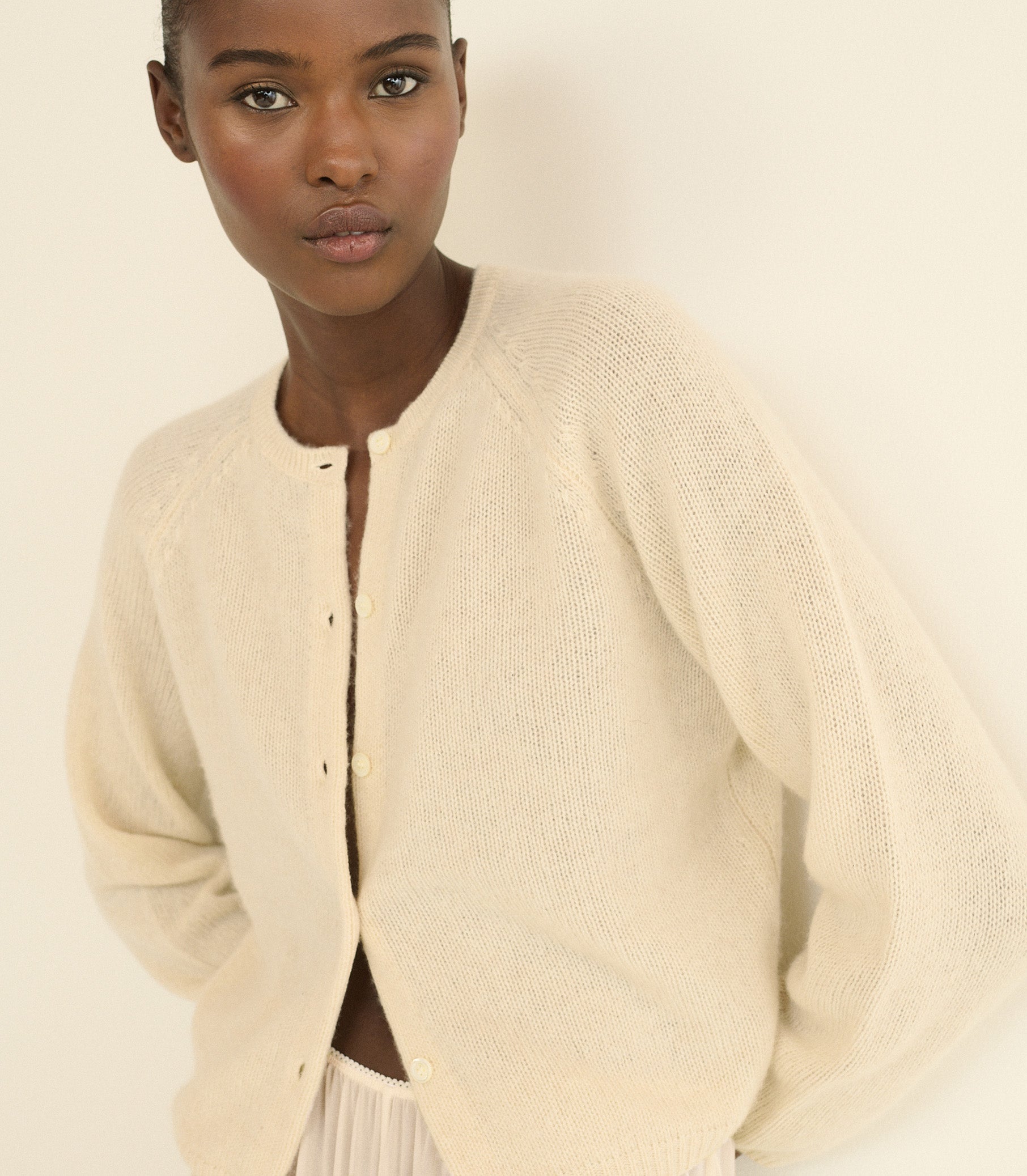 PEROLINE CASHMERE CARDIGAN -- DOGWOOD view 2

