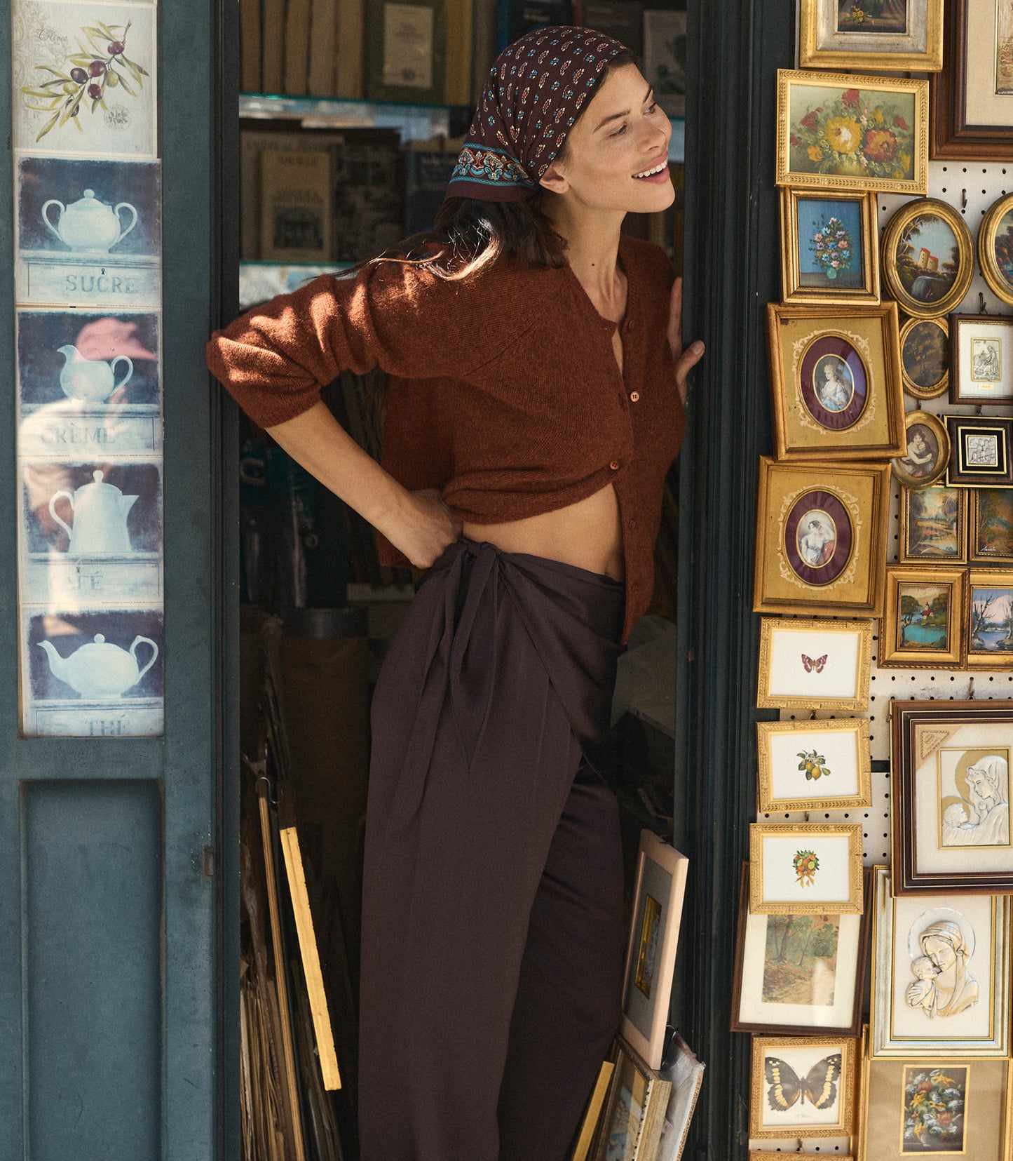 PEROLINE CASHMERE CARDIGAN -- EMBER