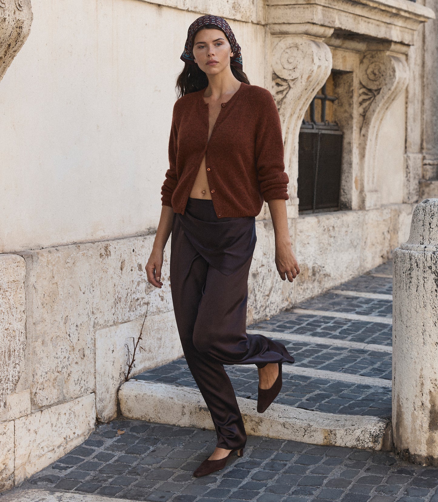 PEROLINE CASHMERE CARDIGAN -- EMBER