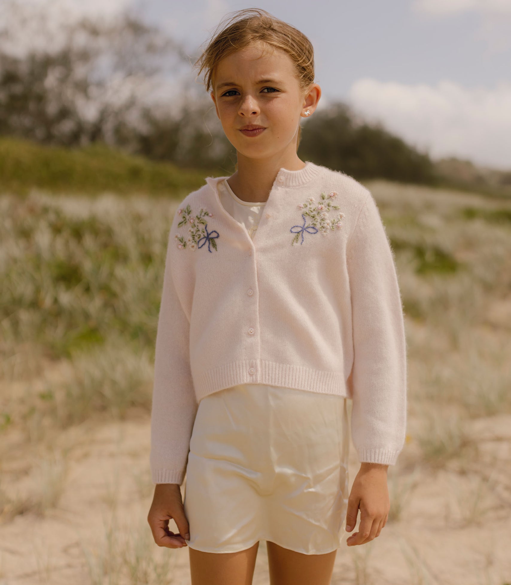 PETIT GARDENIA CARDIGAN -- PINK DAISY
