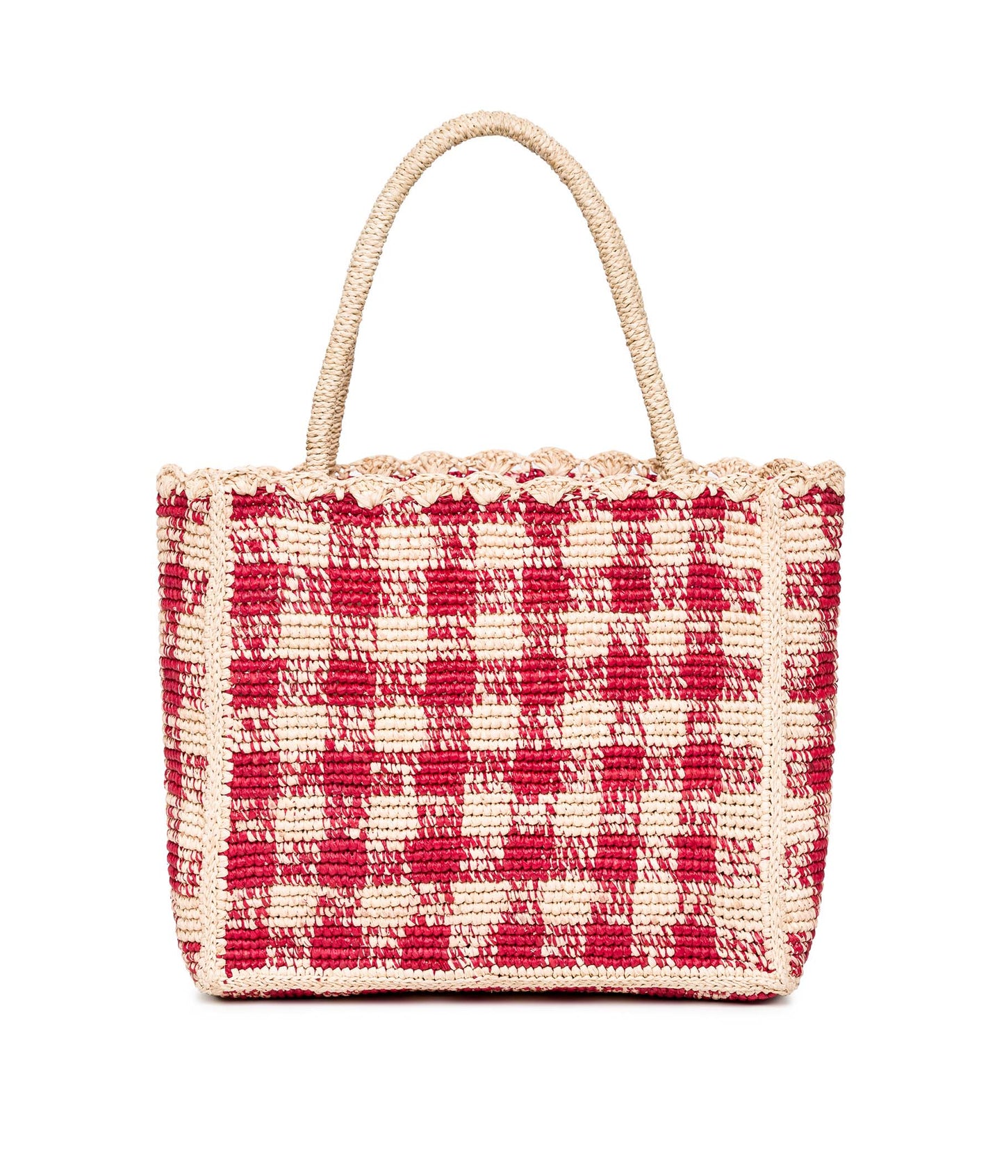 HMD -- PETITE MATHILDE BAG -- RED GINGHAM RAFFIA