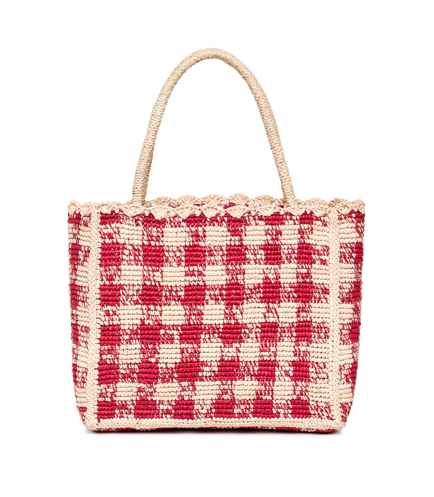 HMD -- PETITE MATHILDE BAG -- RED GINGHAM RAFFIA view 4
