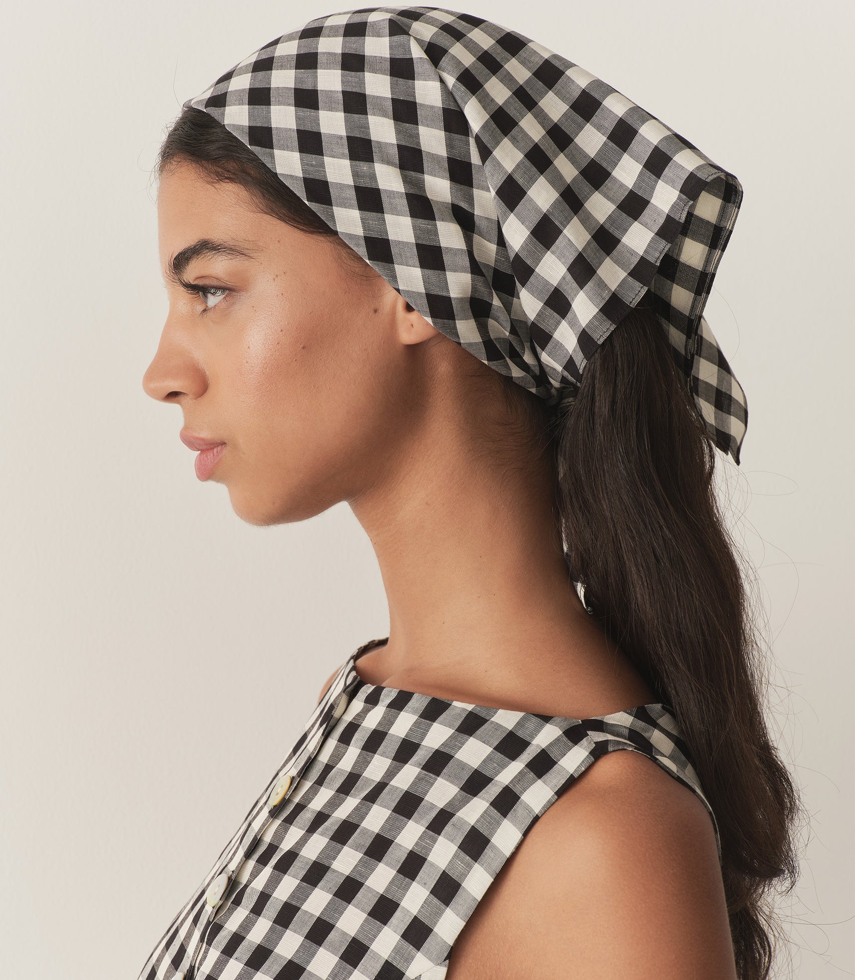 PETIT PENNY BANDANA -- BLACK MARILYN GINGHAM
