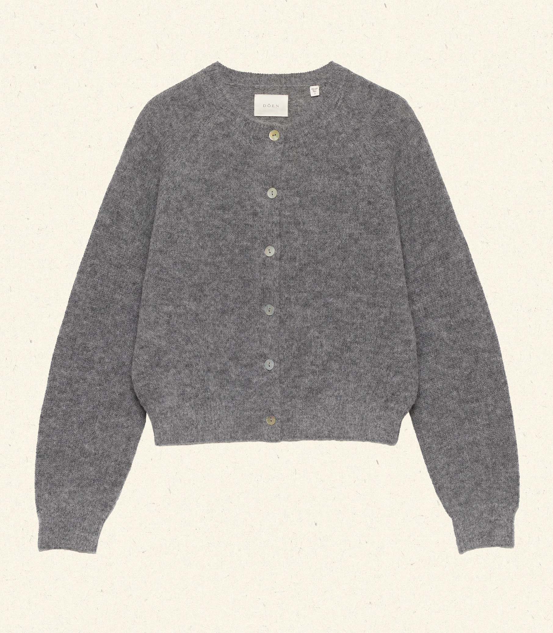 PETRA CARDIGAN -- DARK HEATHER GREY view 7
