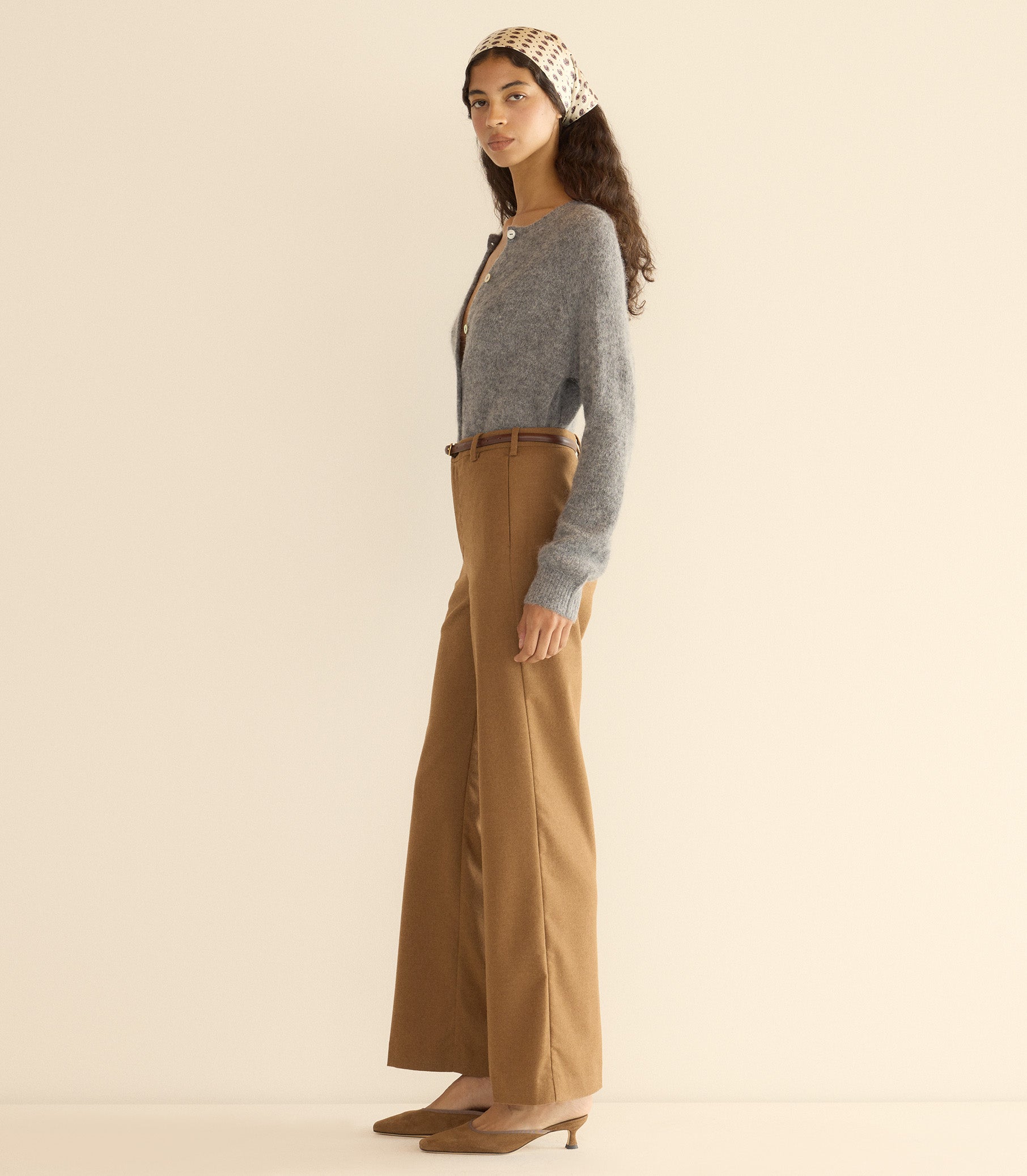 PETRA CARDIGAN -- DARK HEATHER GREY view 4