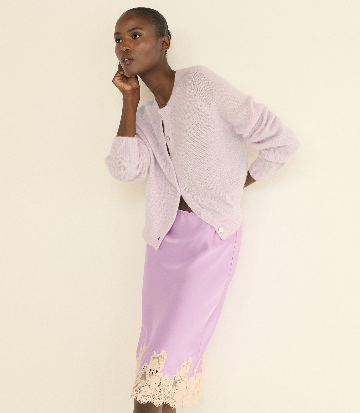 PETRA CARDIGAN -- VIOLET THISTLE