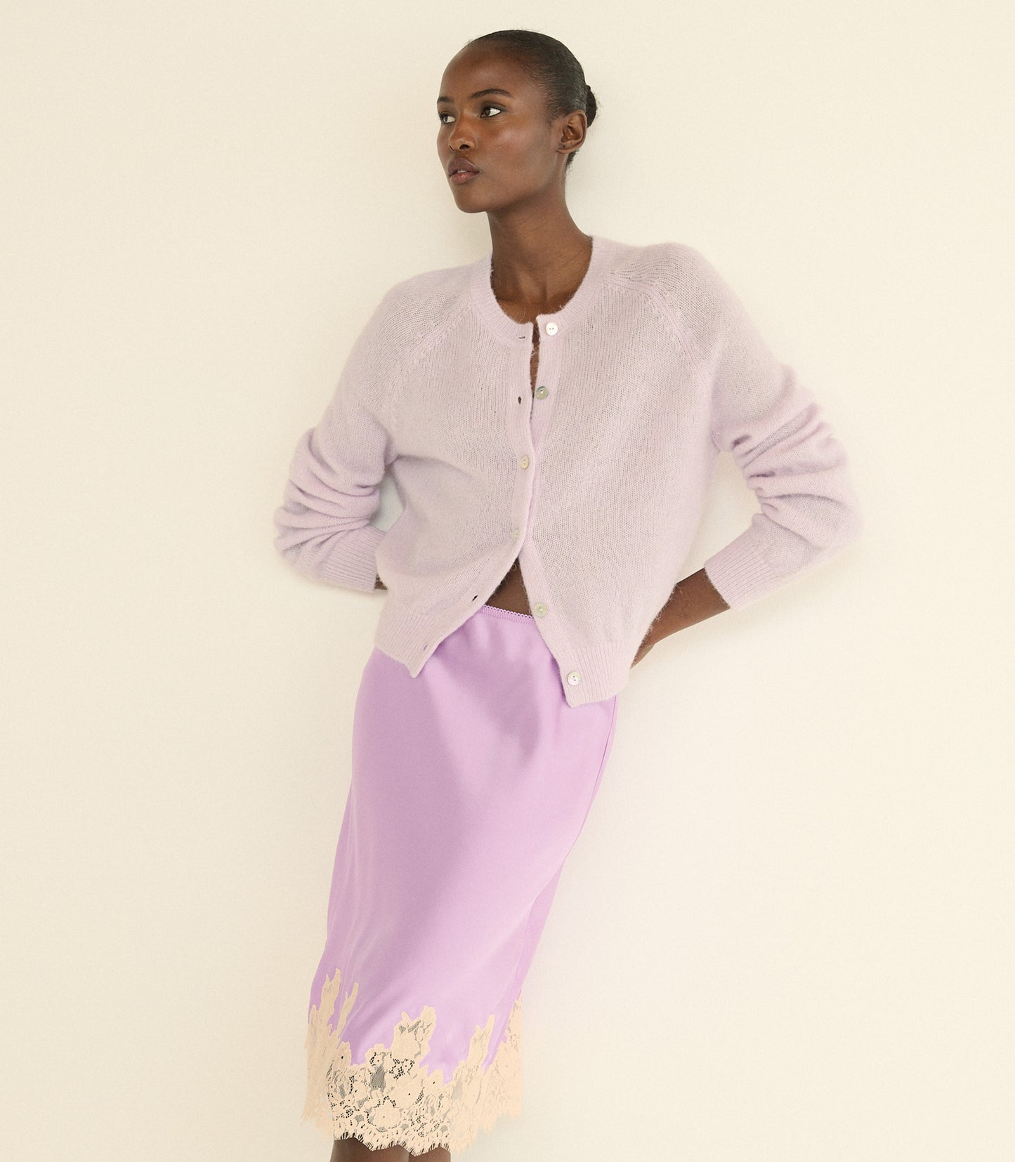 PETRA CARDIGAN -- VIOLET THISTLE