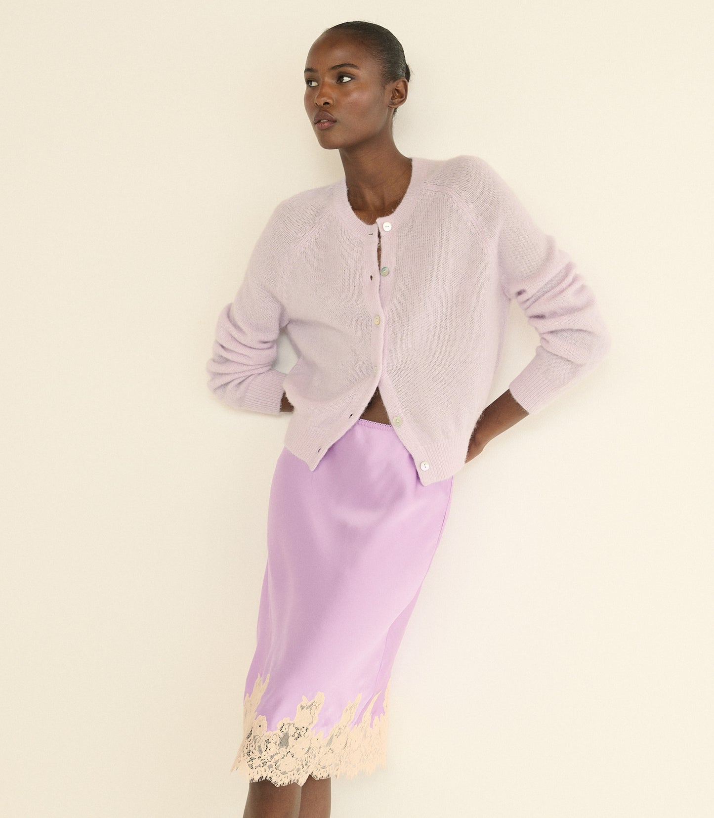 PETRA CARDIGAN -- VIOLET THISTLE