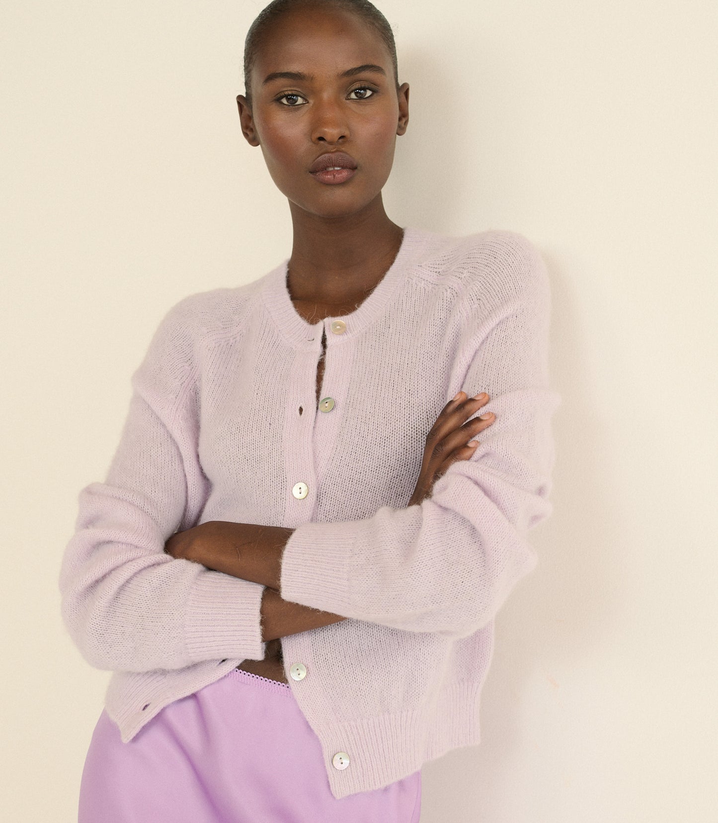 PETRA CARDIGAN -- VIOLET THISTLE