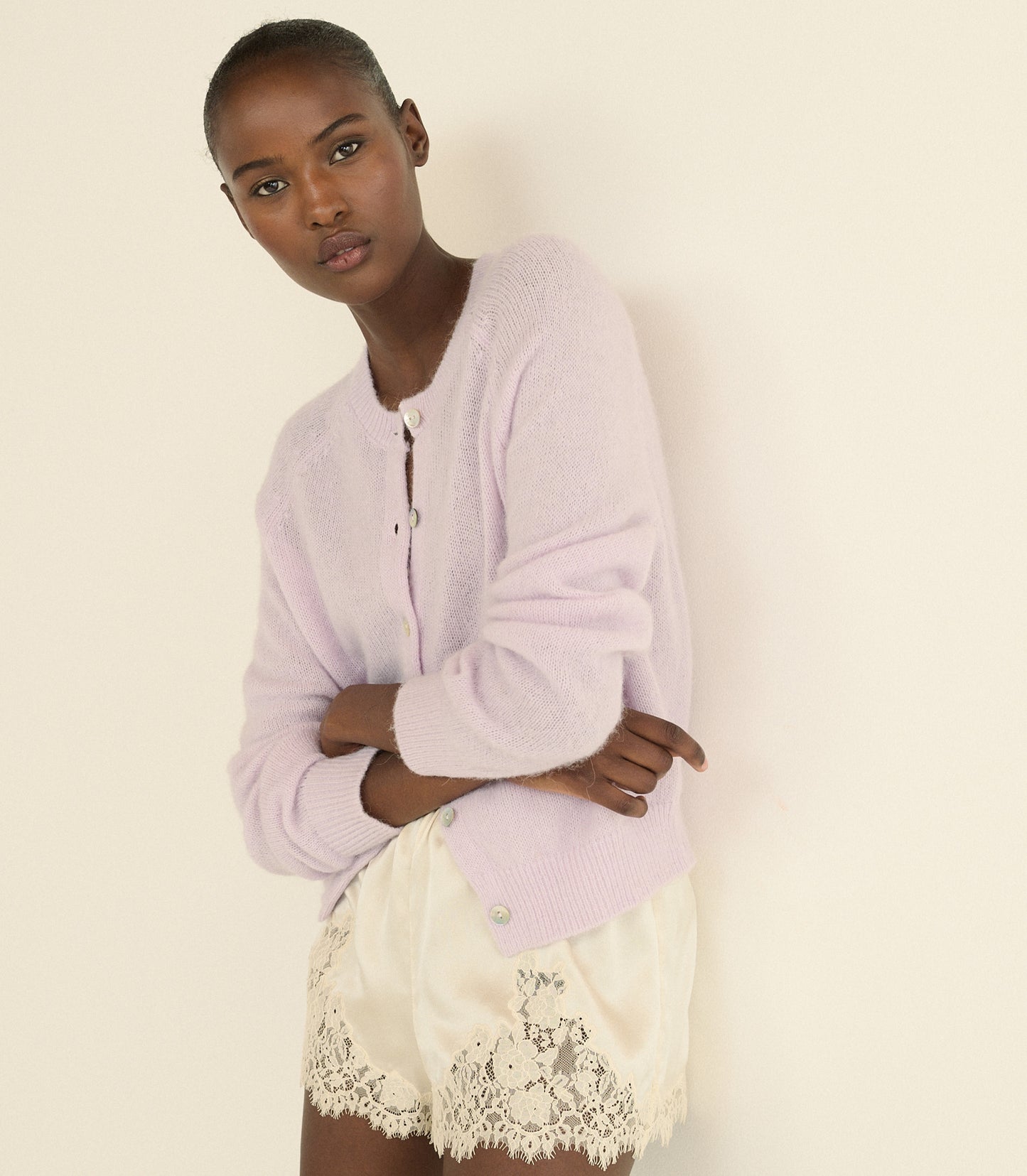 PETRA CARDIGAN -- VIOLET THISTLE