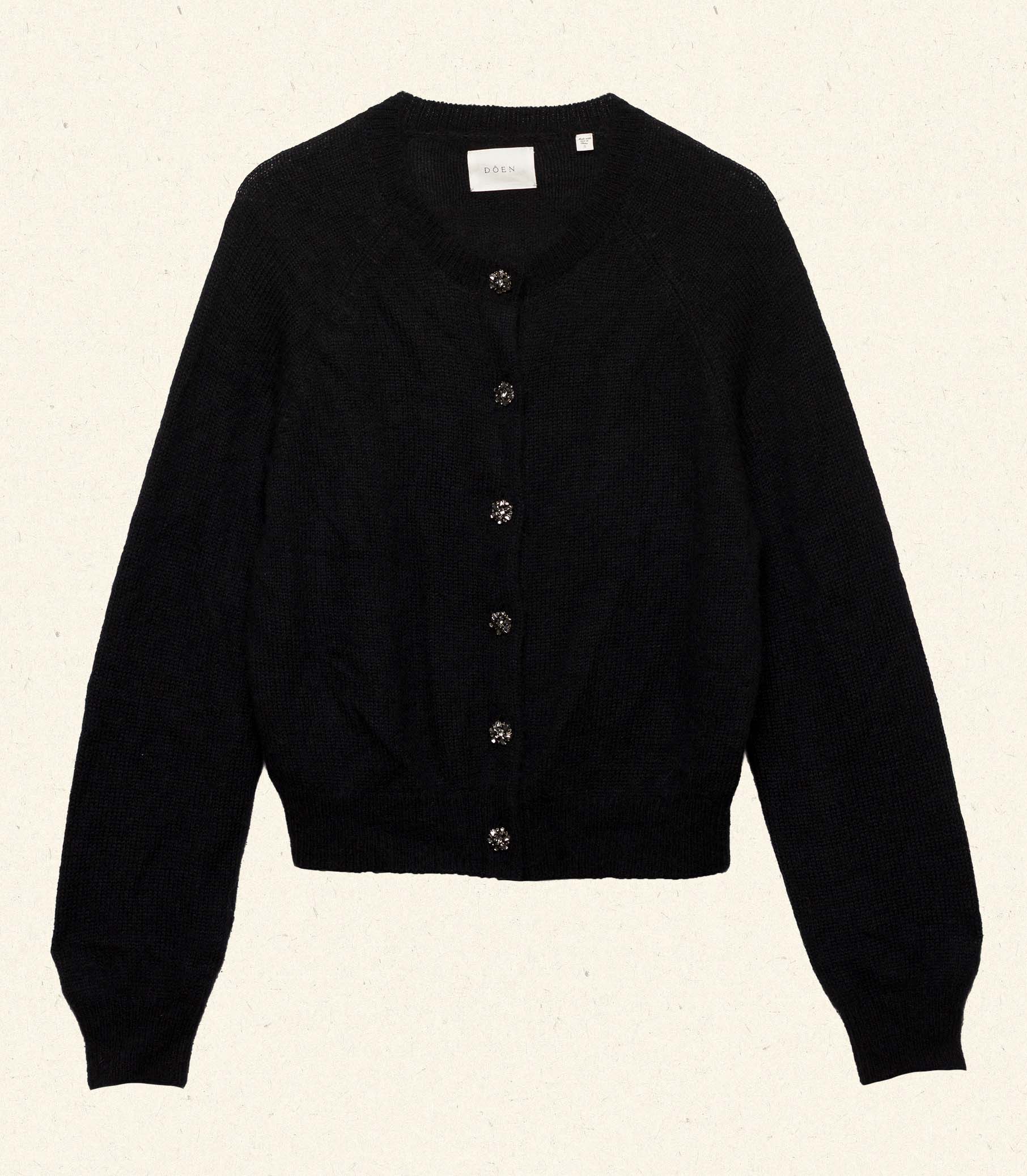PETRA CRYSTAL CARDIGAN -- BLACK view 5