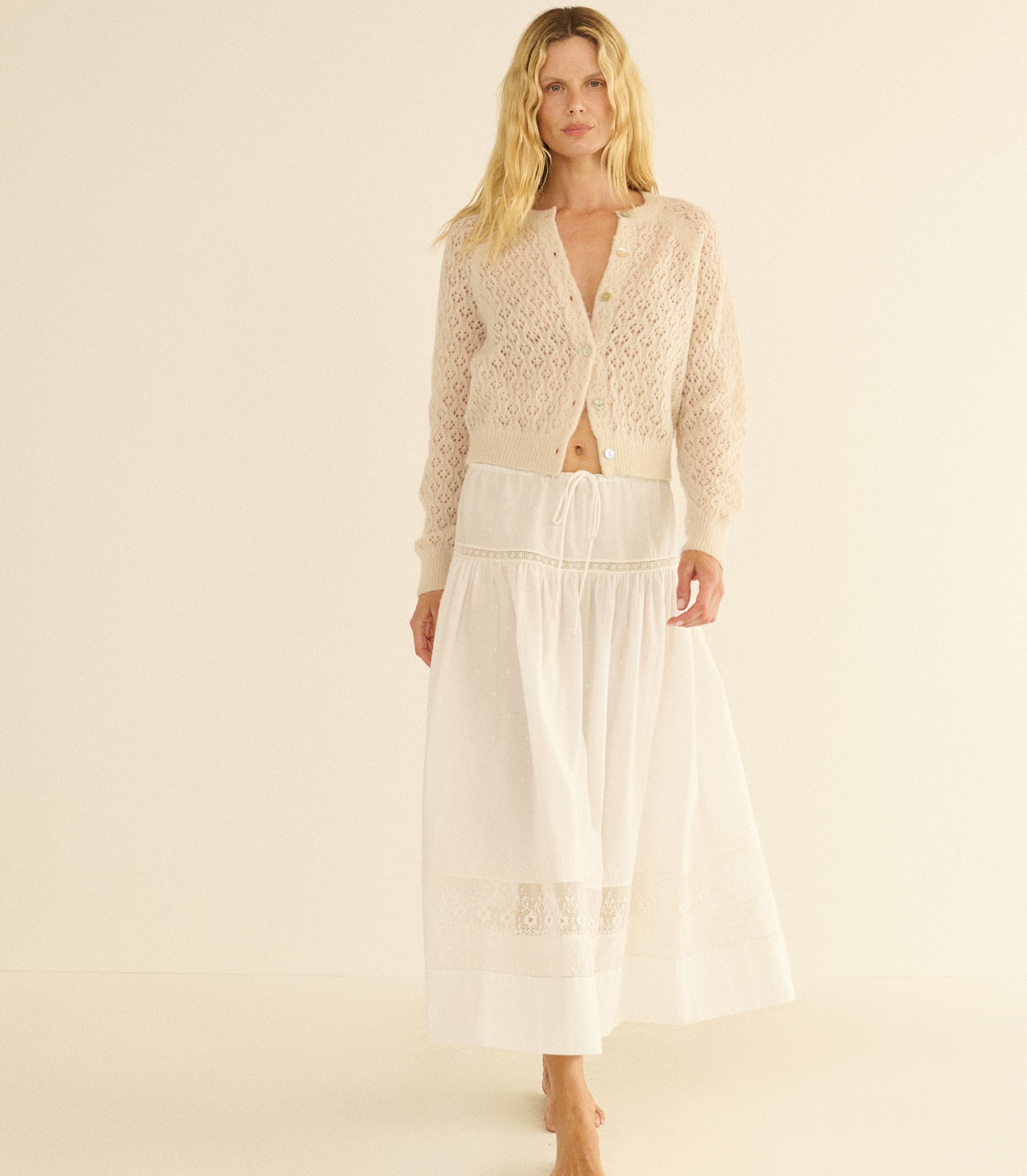 PETRA POINTELLE CARDIGAN -- HEATHER DOGWOOD view 3
