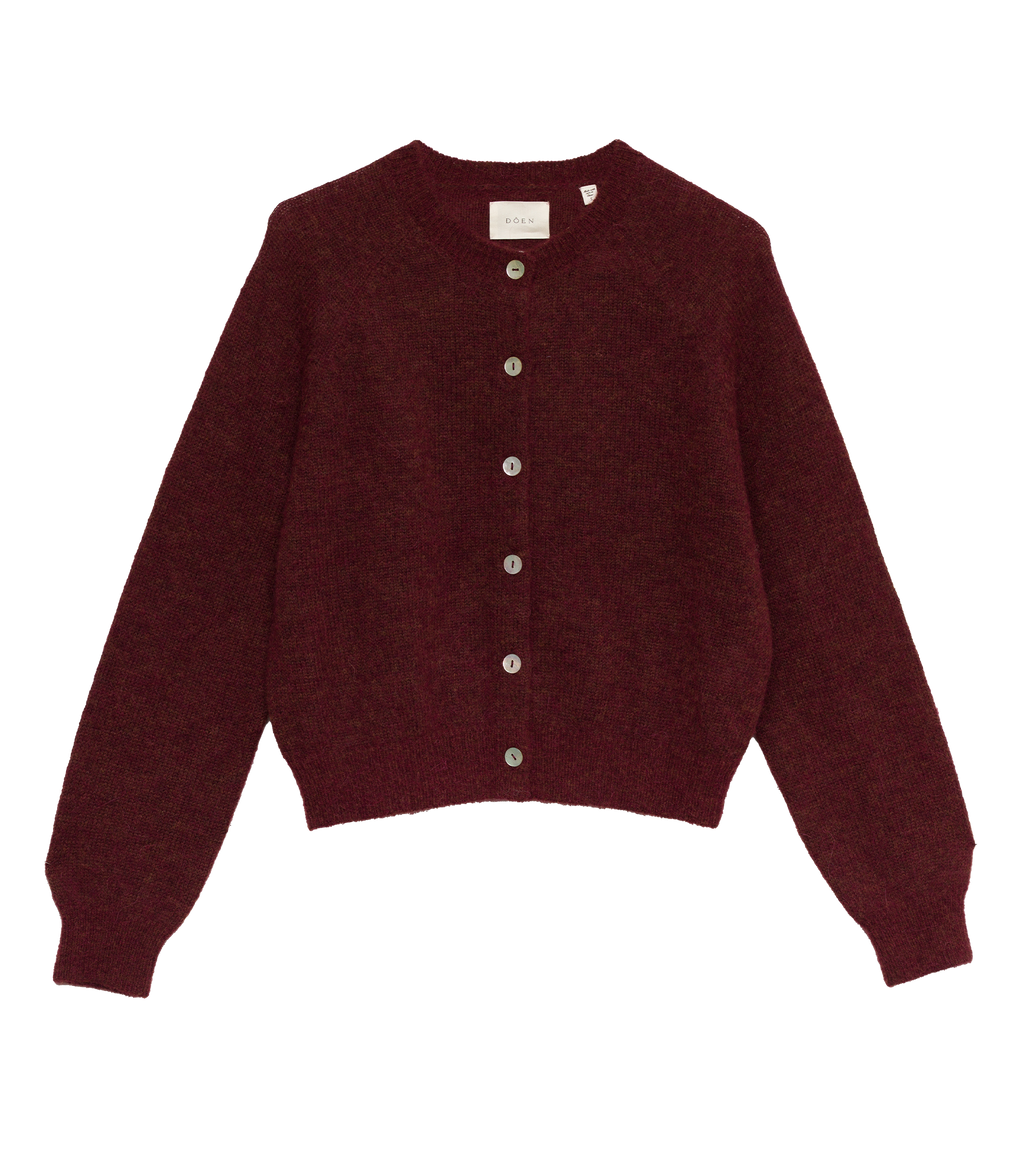 MEDI PURIPURI SHORT KNIT CARDIGAN ボルドー MEDI PURIPURI SHORT KNIT CARDIGAN