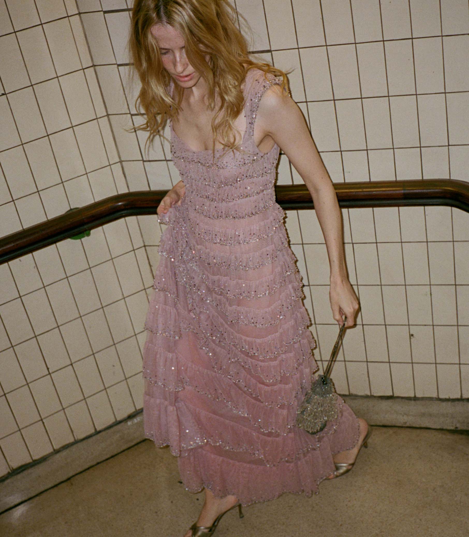 PIERRETTE DRESS -- PALE ROSE view 8