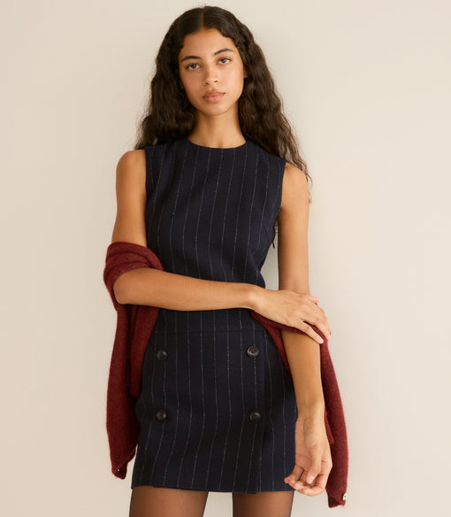 POLLY DRESS -- MARIANNE PINSTRIPE