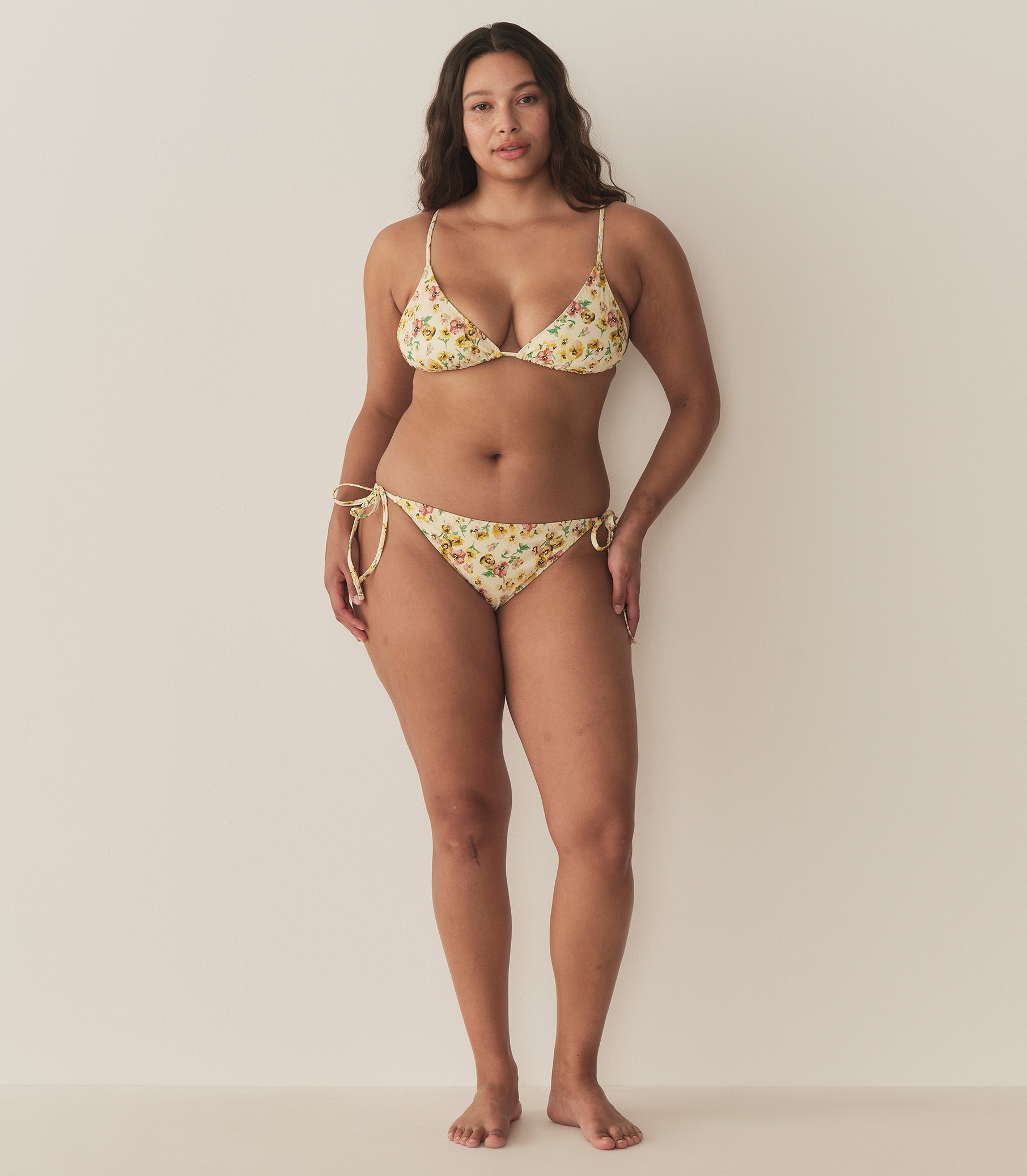 POSITANO BIKINI BOTTOM -- CITRON PANSY FLORAL view 8