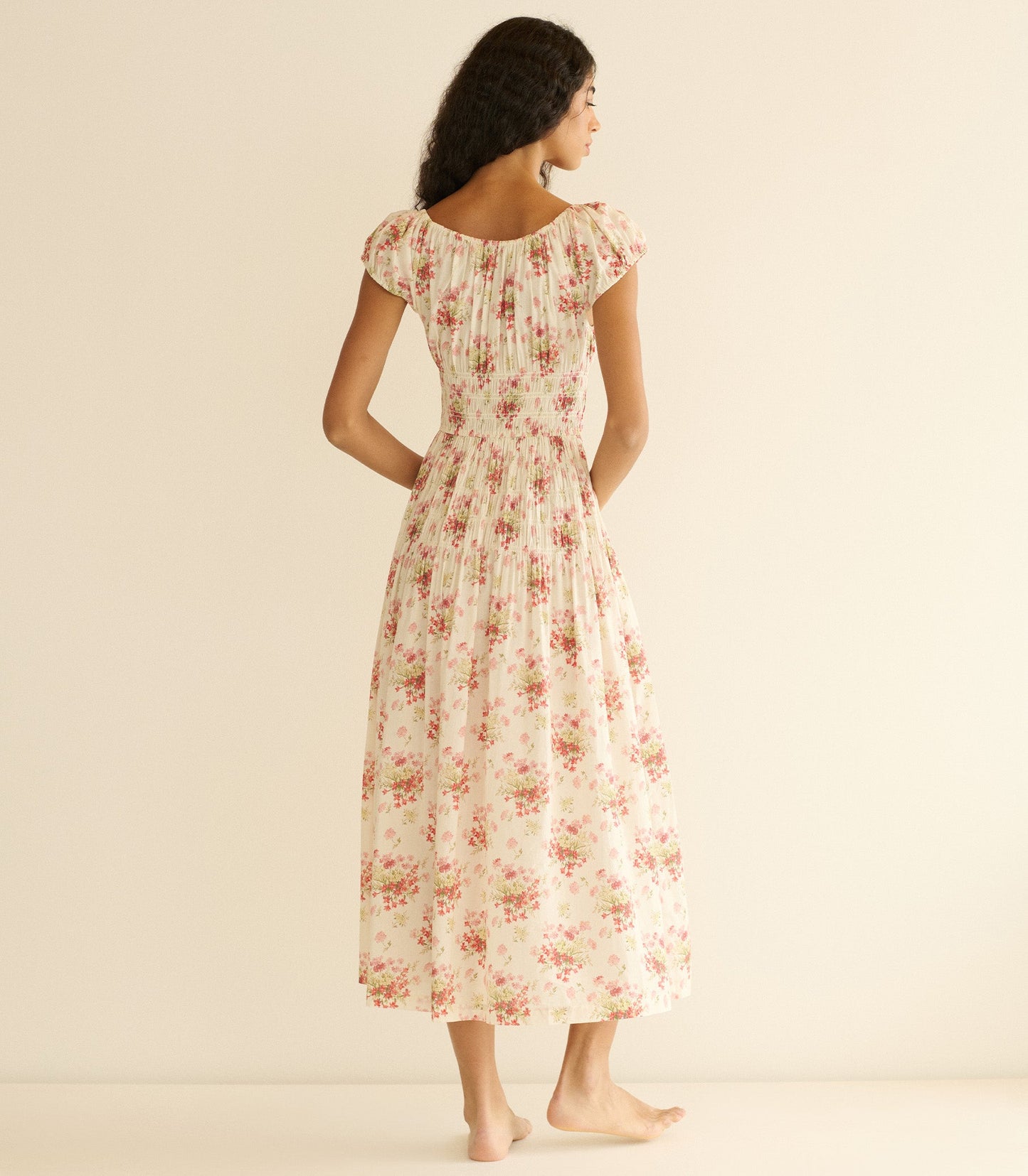 HMD -- QUINETTE DRESS -- IVORY LANTANA FLORAL