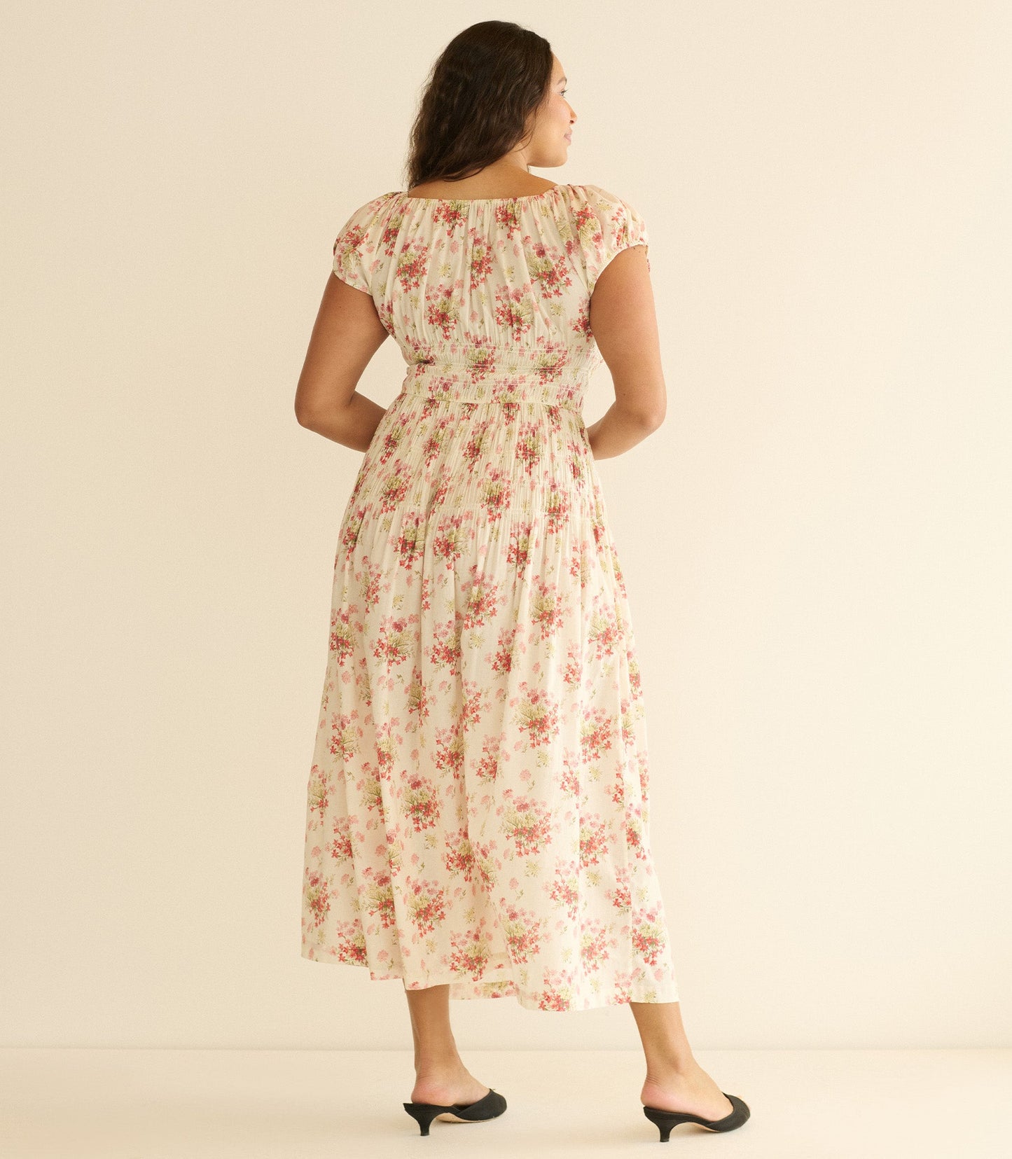HMD -- QUINETTE DRESS -- IVORY LANTANA FLORAL