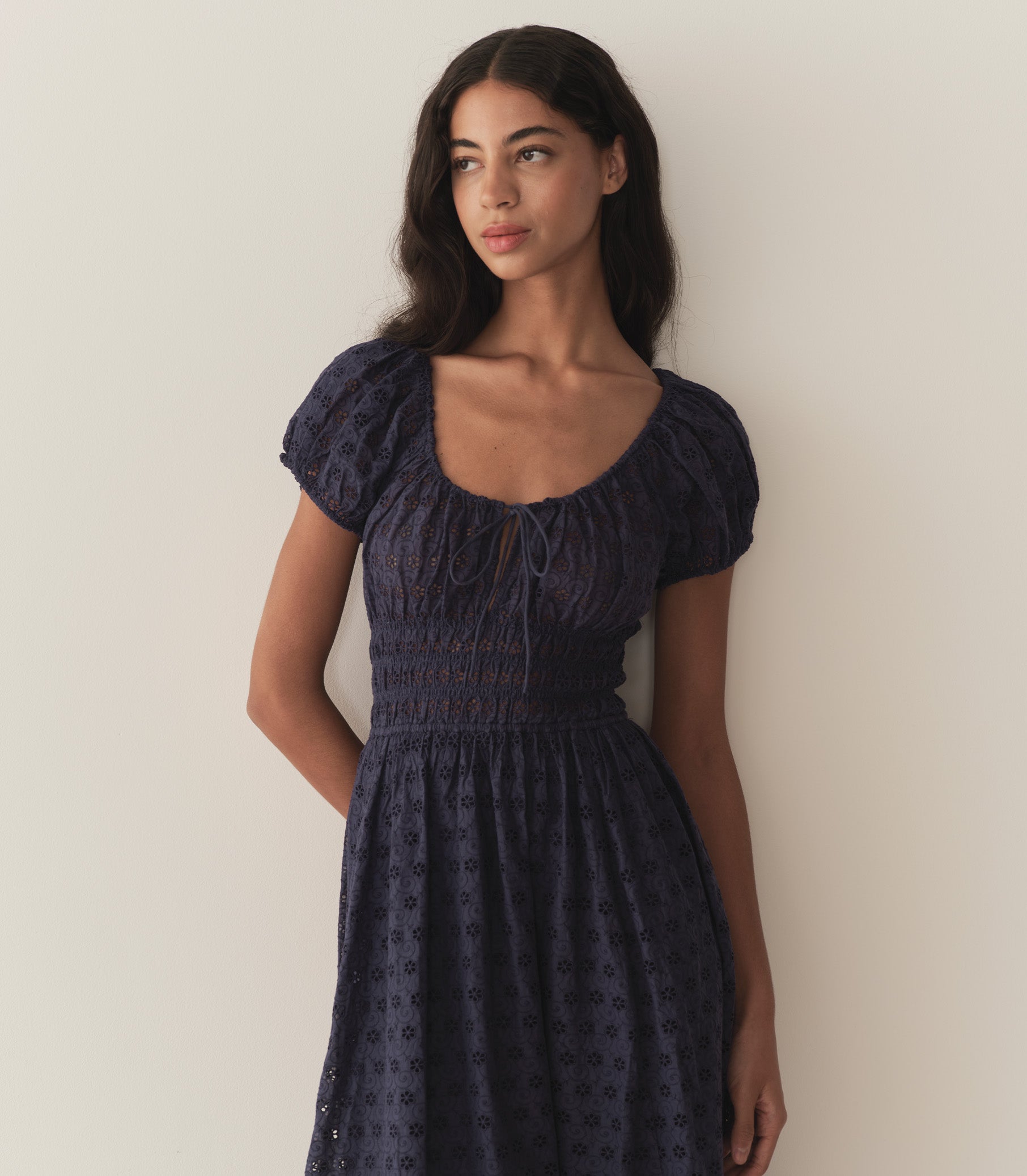 QUINN DRESS -- ADRIATIC EYELET view 2