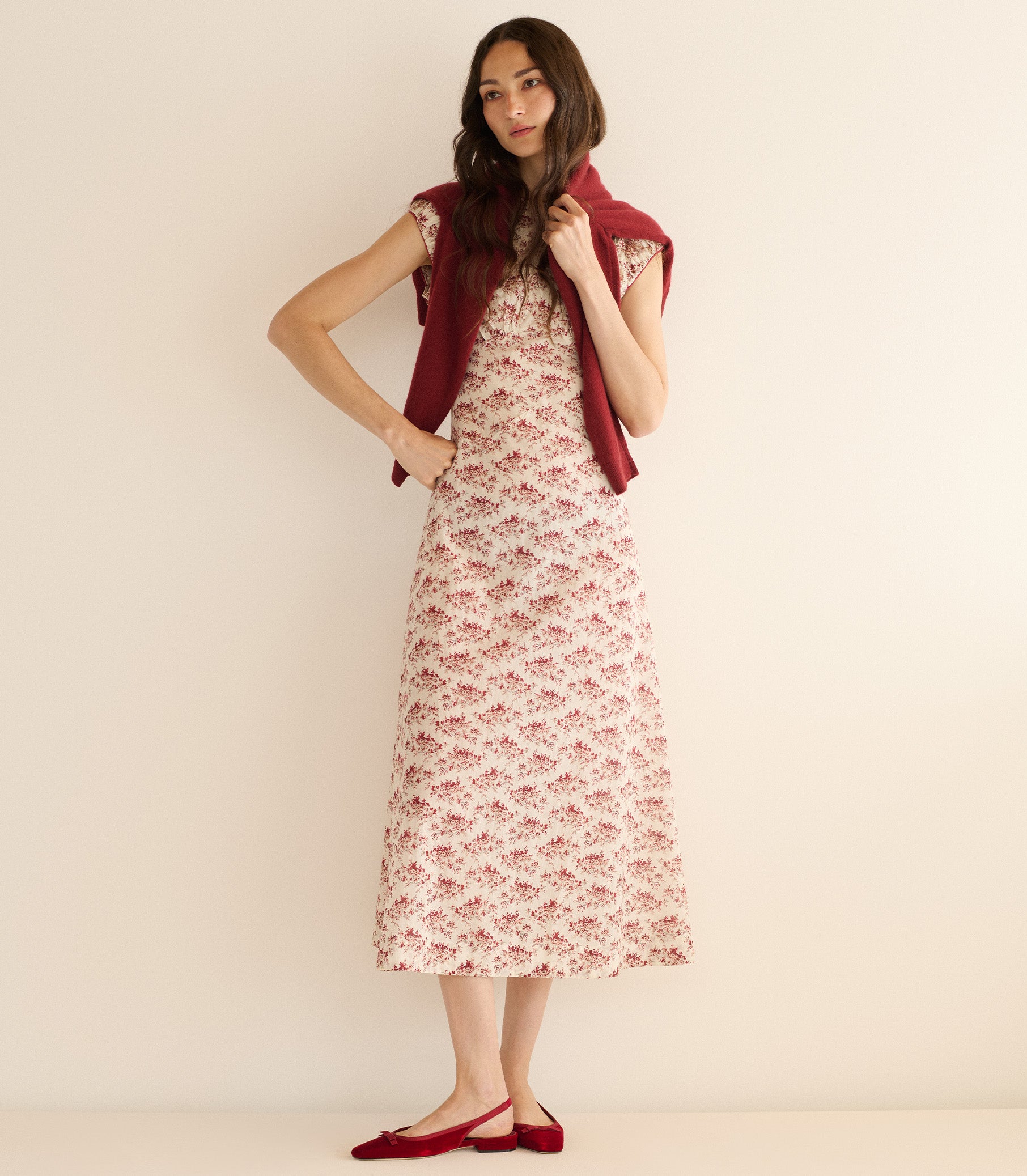 RAPHAELA DRESS -- IVORY ROSIER FLORAL view 4