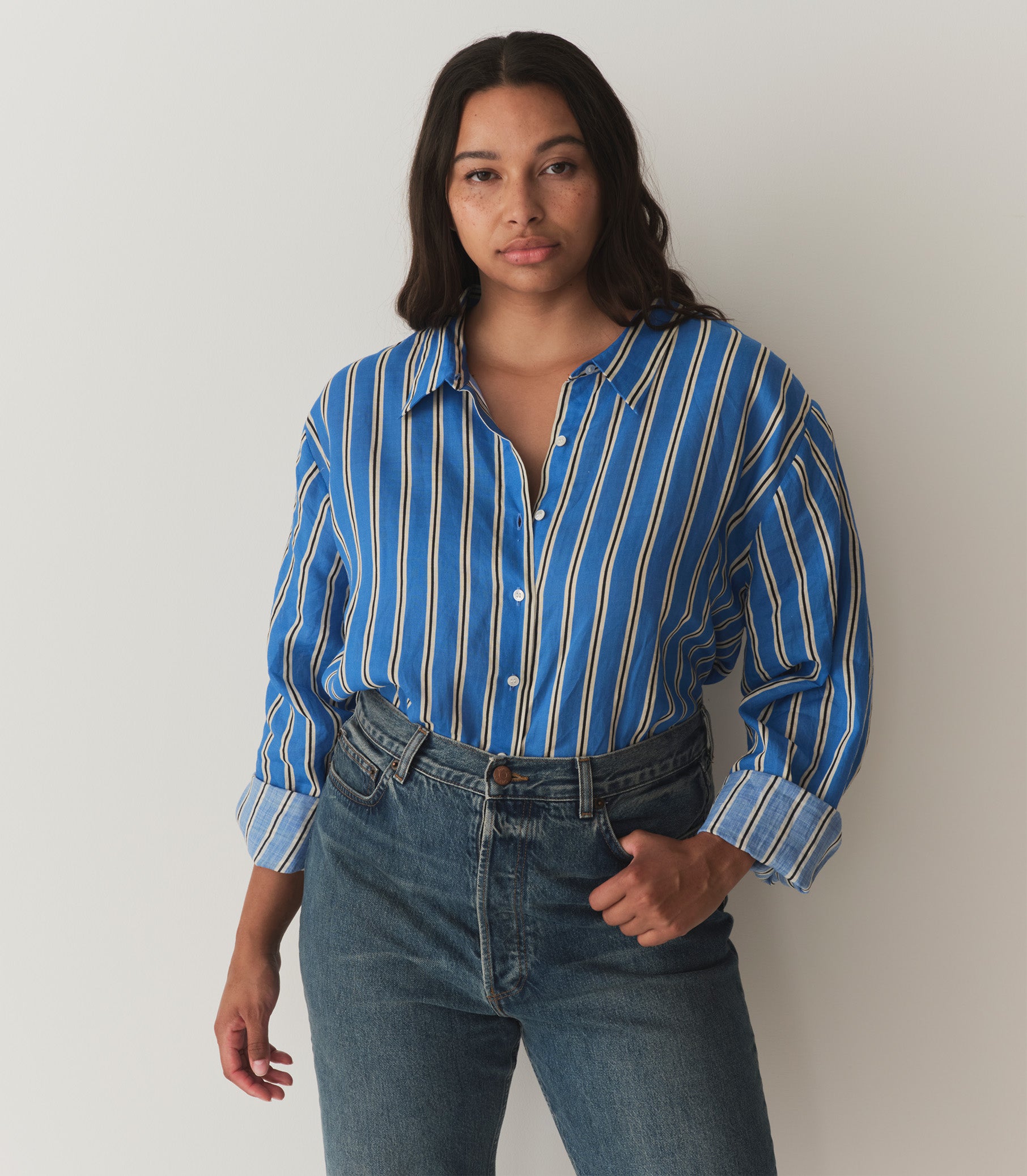 REMIS TOP -- BLEU MONACO STRIPE view 6