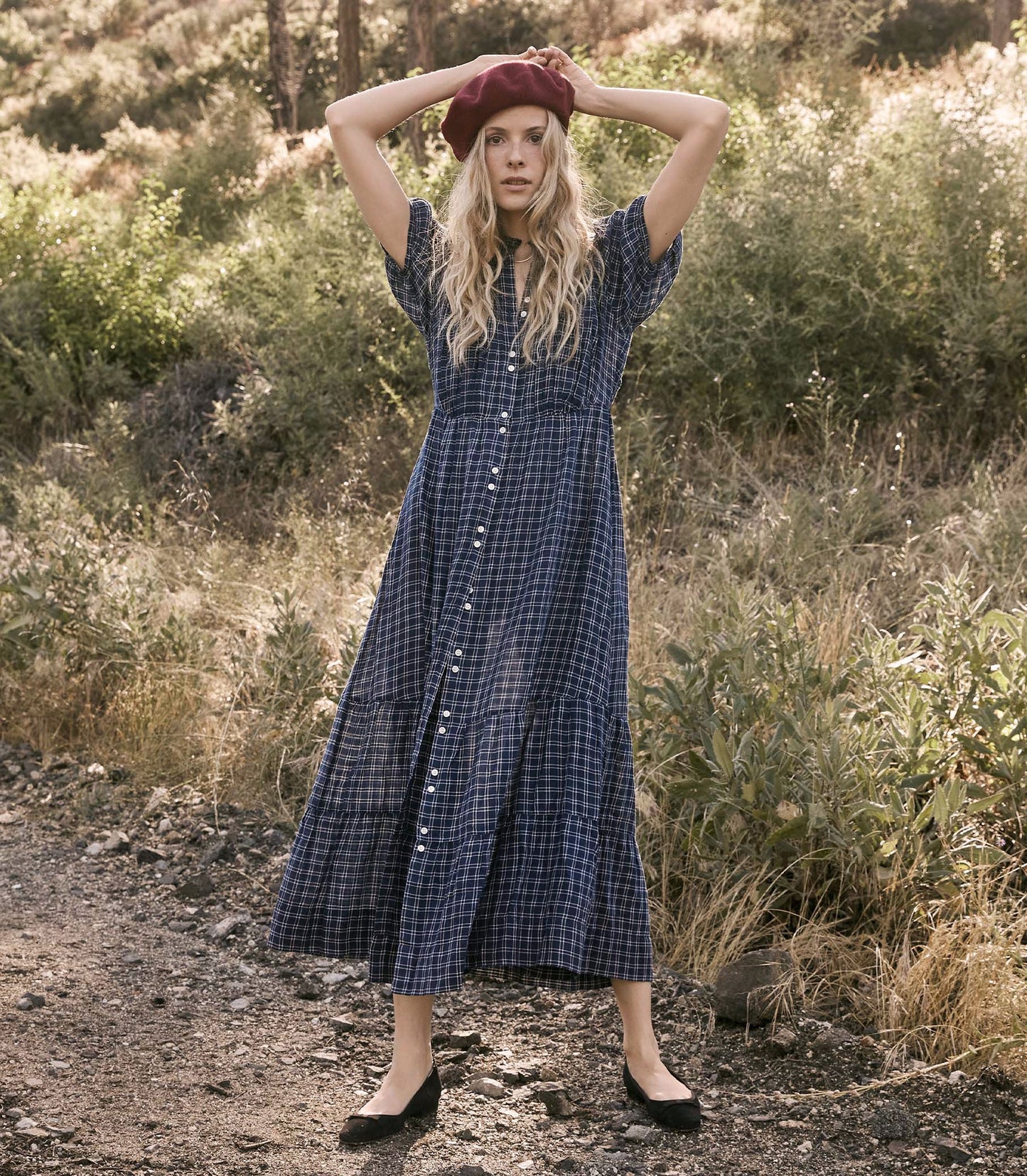HMD -- REVI DRESS -- BLEU COTTAGE PLAID