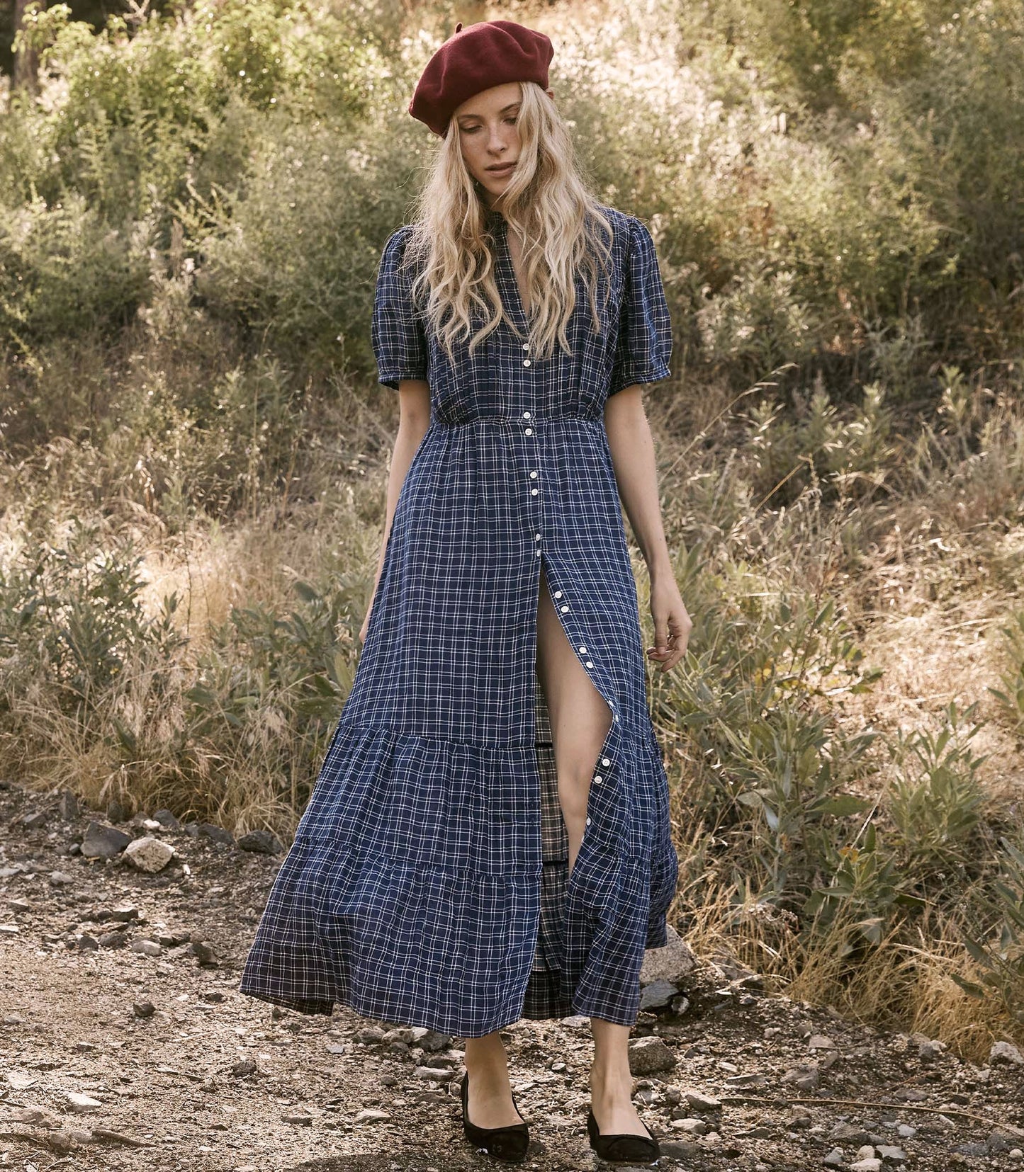 HMD -- REVI DRESS -- BLEU COTTAGE PLAID