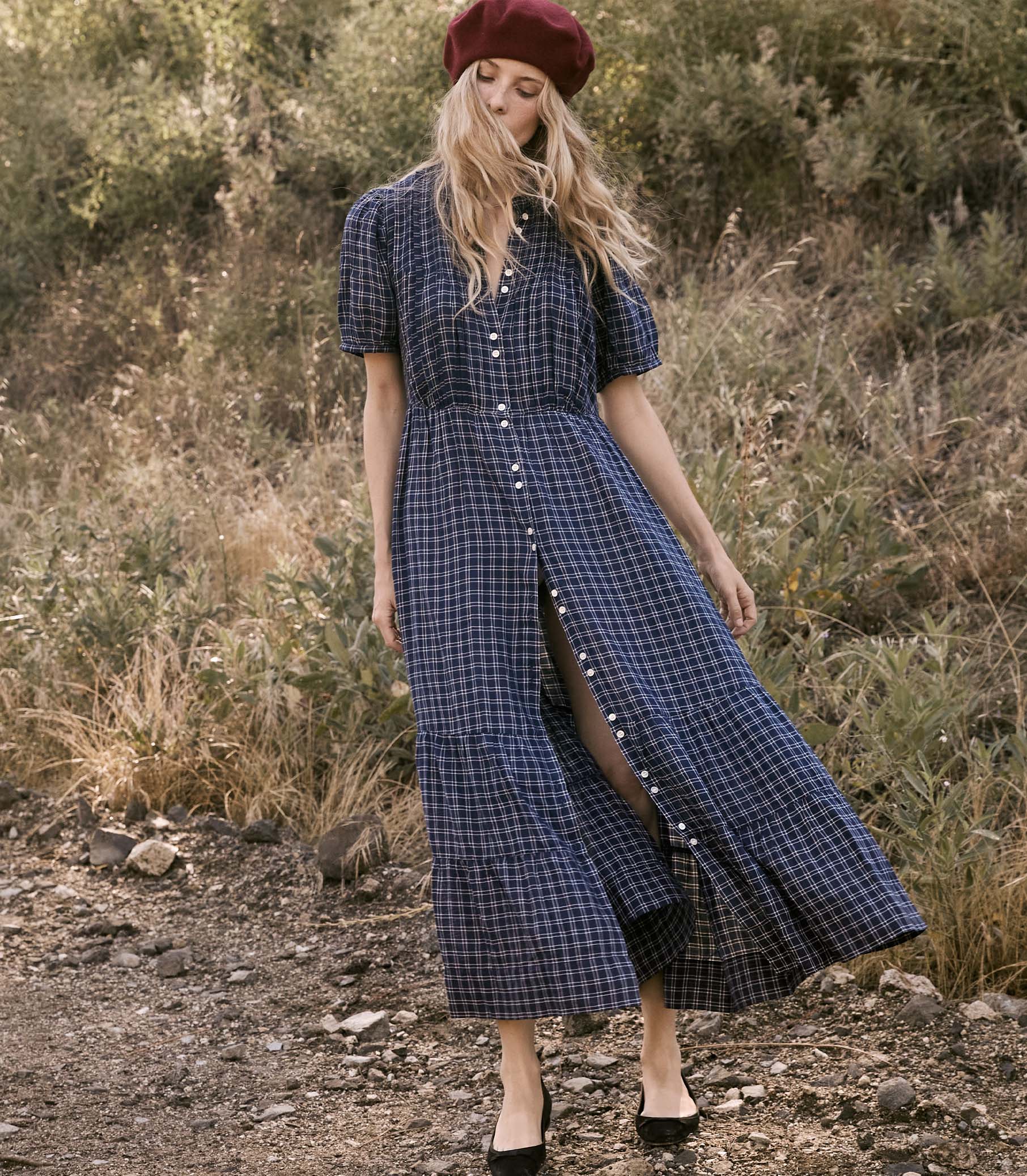 HMD -- REVI DRESS -- BLEU COTTAGE PLAID view 5
