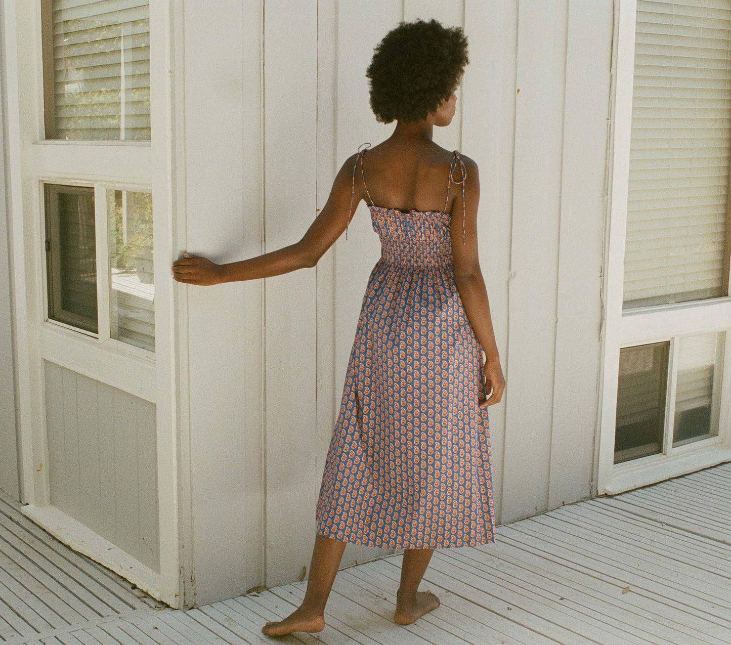 RHODA DRESS -- MAZARINE SUNRISE PAISLEY