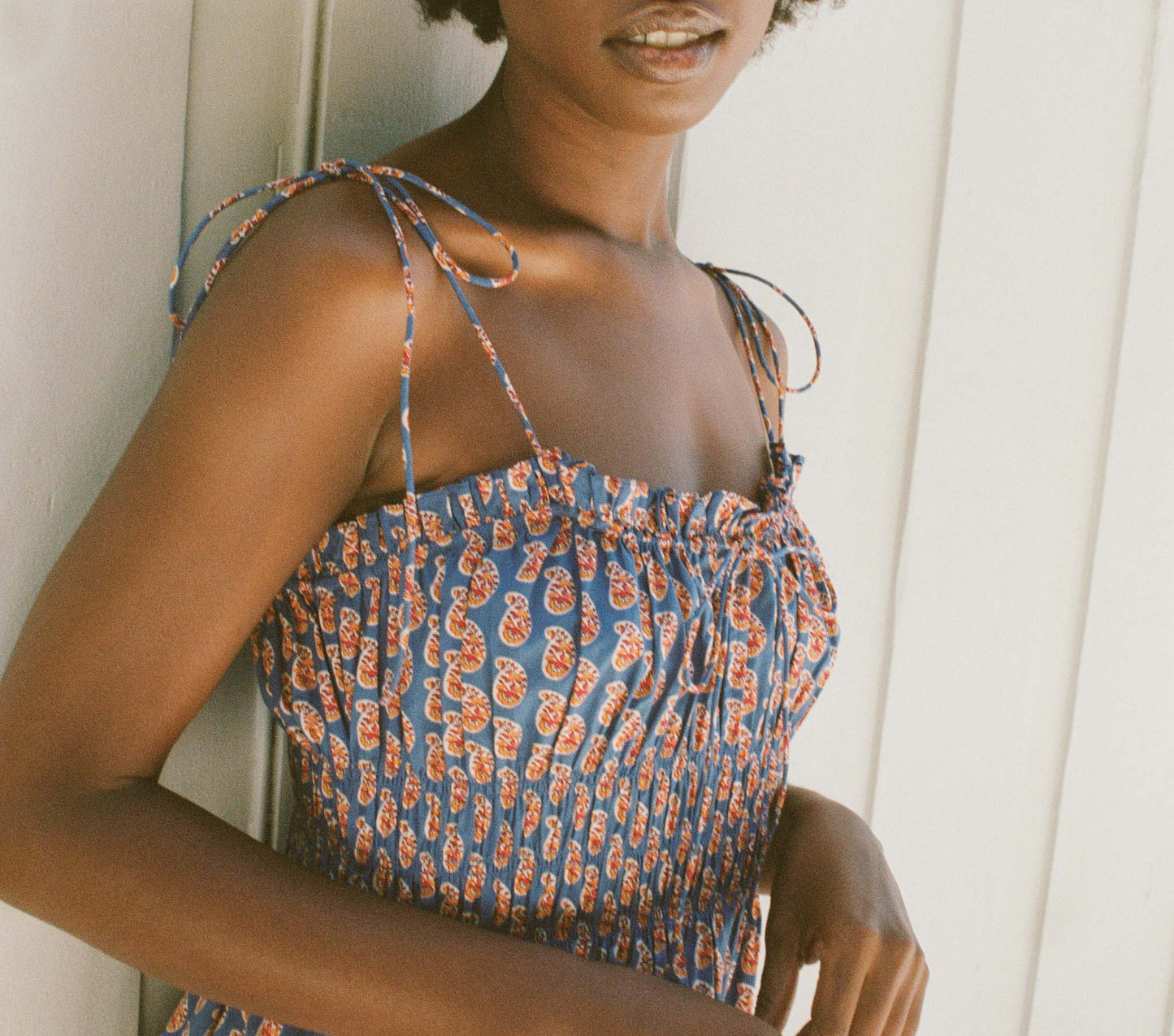 RHODA DRESS -- MAZARINE SUNRISE PAISLEY