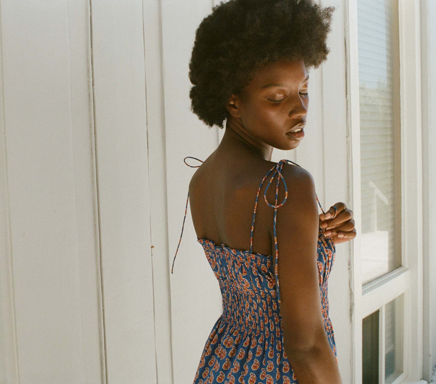 RHODA DRESS -- MAZARINE SUNRISE PAISLEY