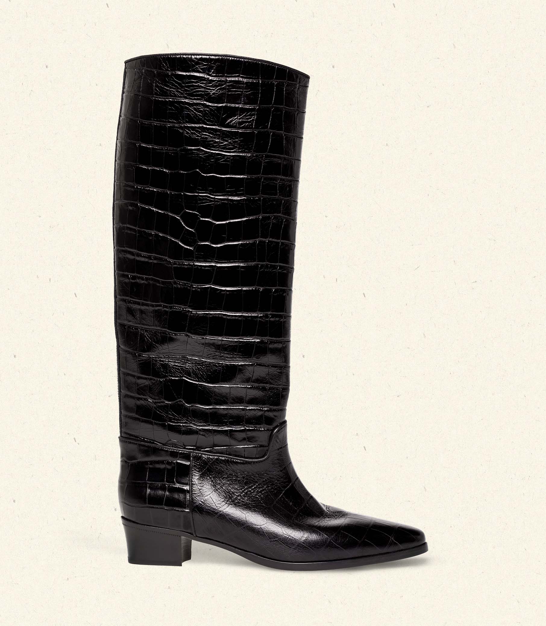 RIVIERA BOOT -- BLACK FAUX CROC view 4