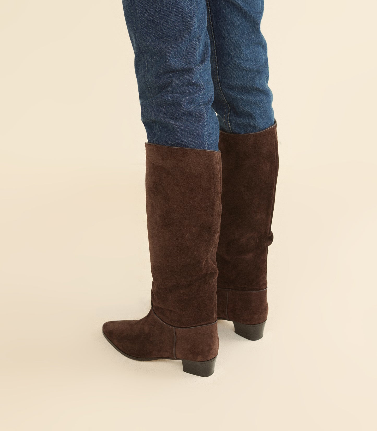 RIVIERA BOOT -- EQUESTRIAN BROWN SUEDE
