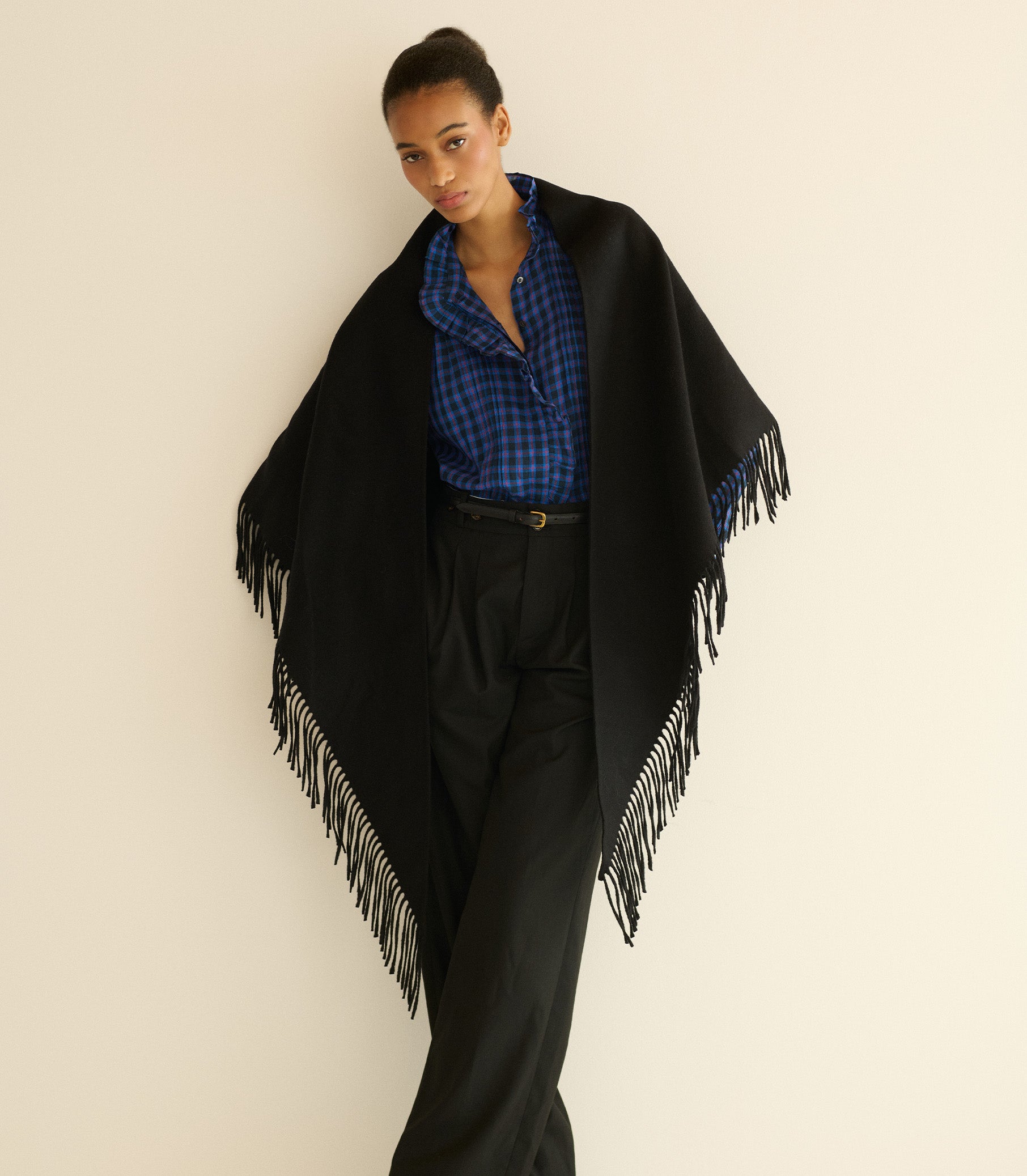 ROUEN PASHMINA -- BLACK view 2