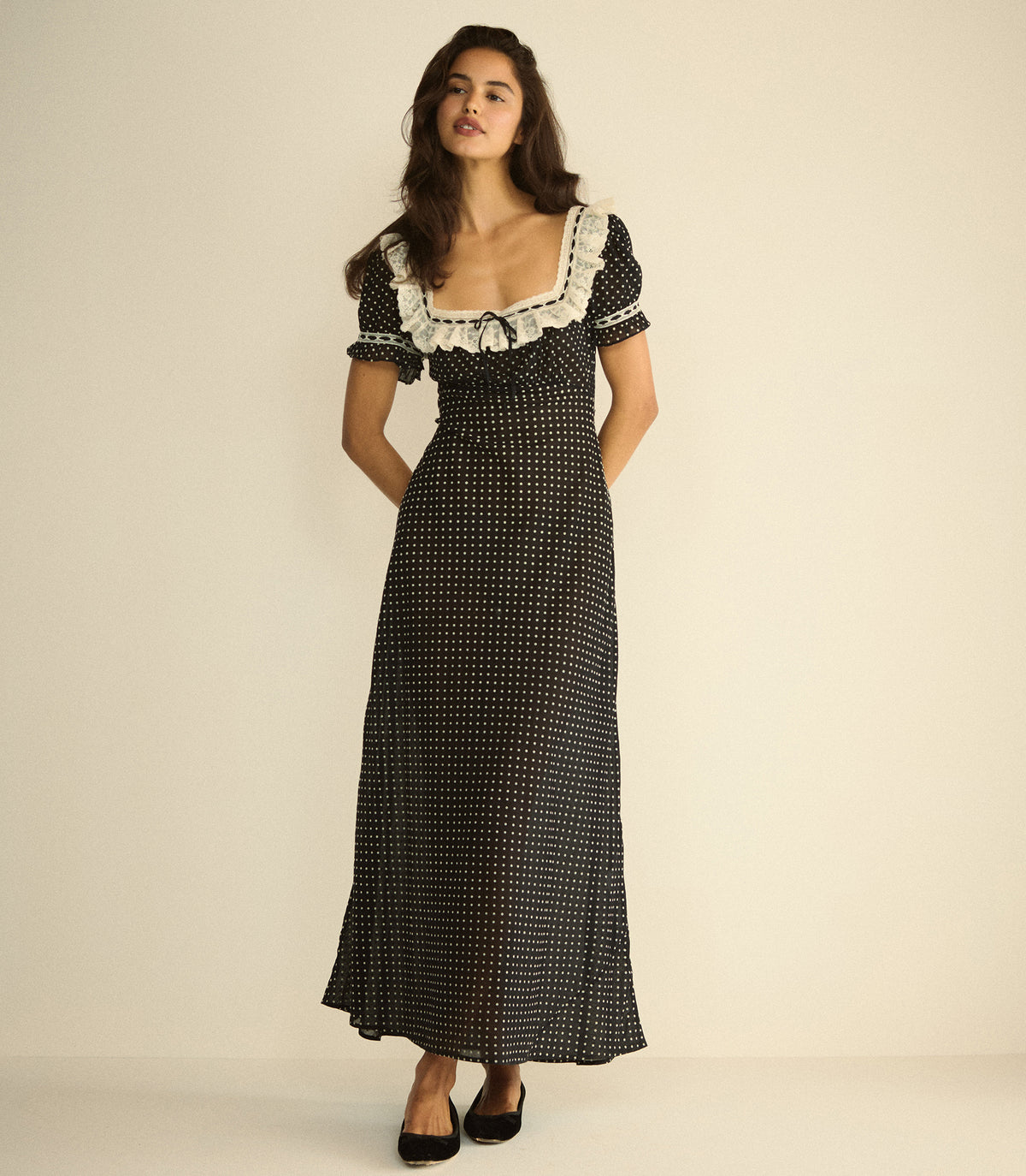 ROWAN DRESS -- NOIR DOT