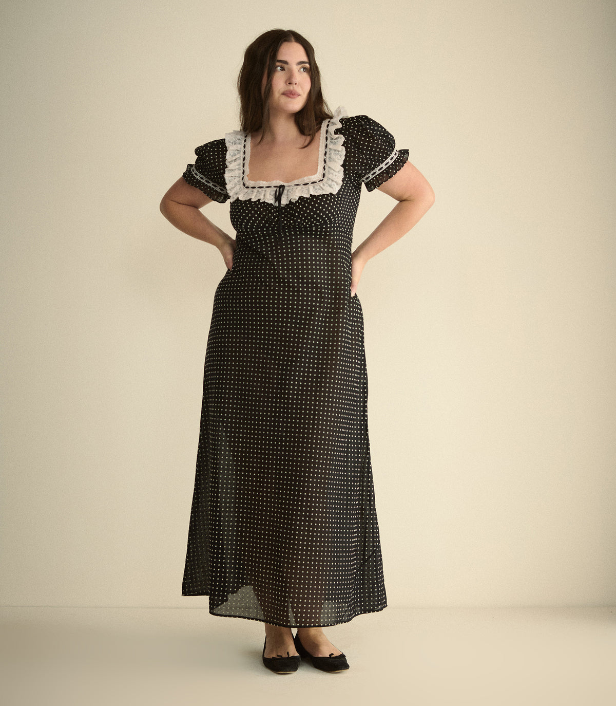 ROWAN DRESS -- NOIR DOT