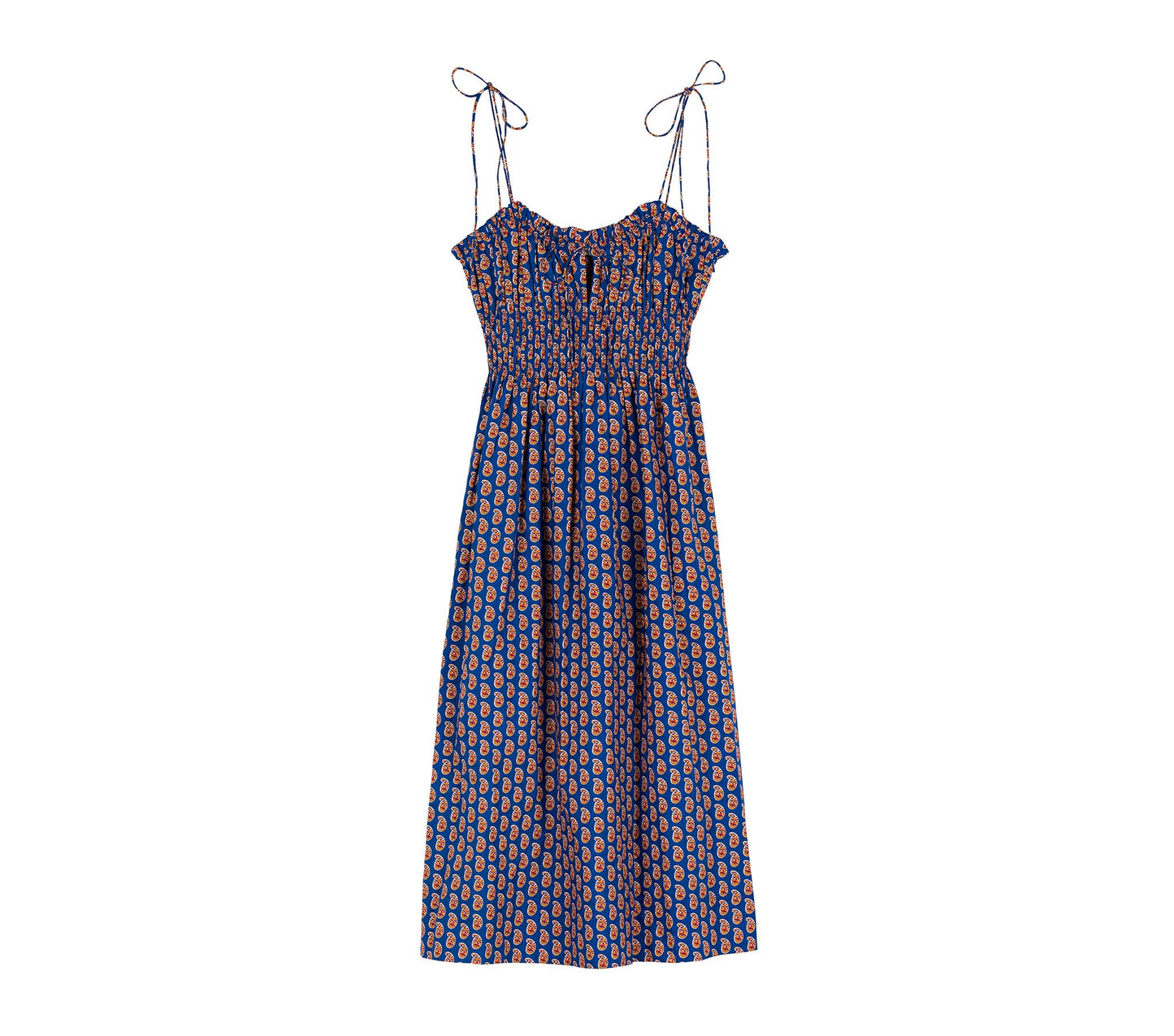 RHODA DRESS -- MAZARINE SUNRISE PAISLEY