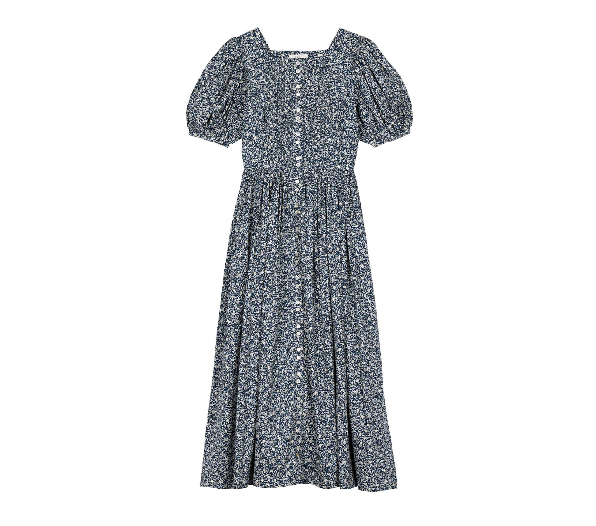 HMD -- ASHEVILLE DRESS -- BLUE COTTAGE DAISY FLORAL view 4

