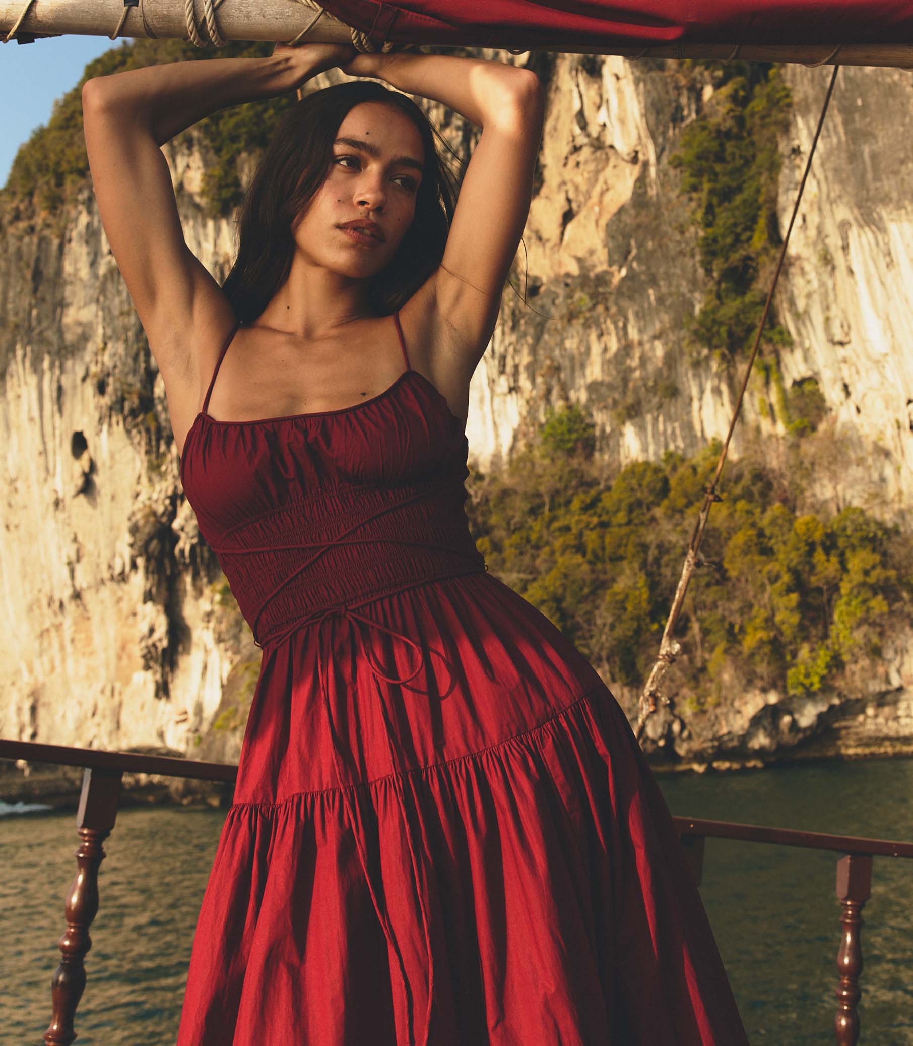 SAFIA DRESS -- DEEP RUBY view 4
