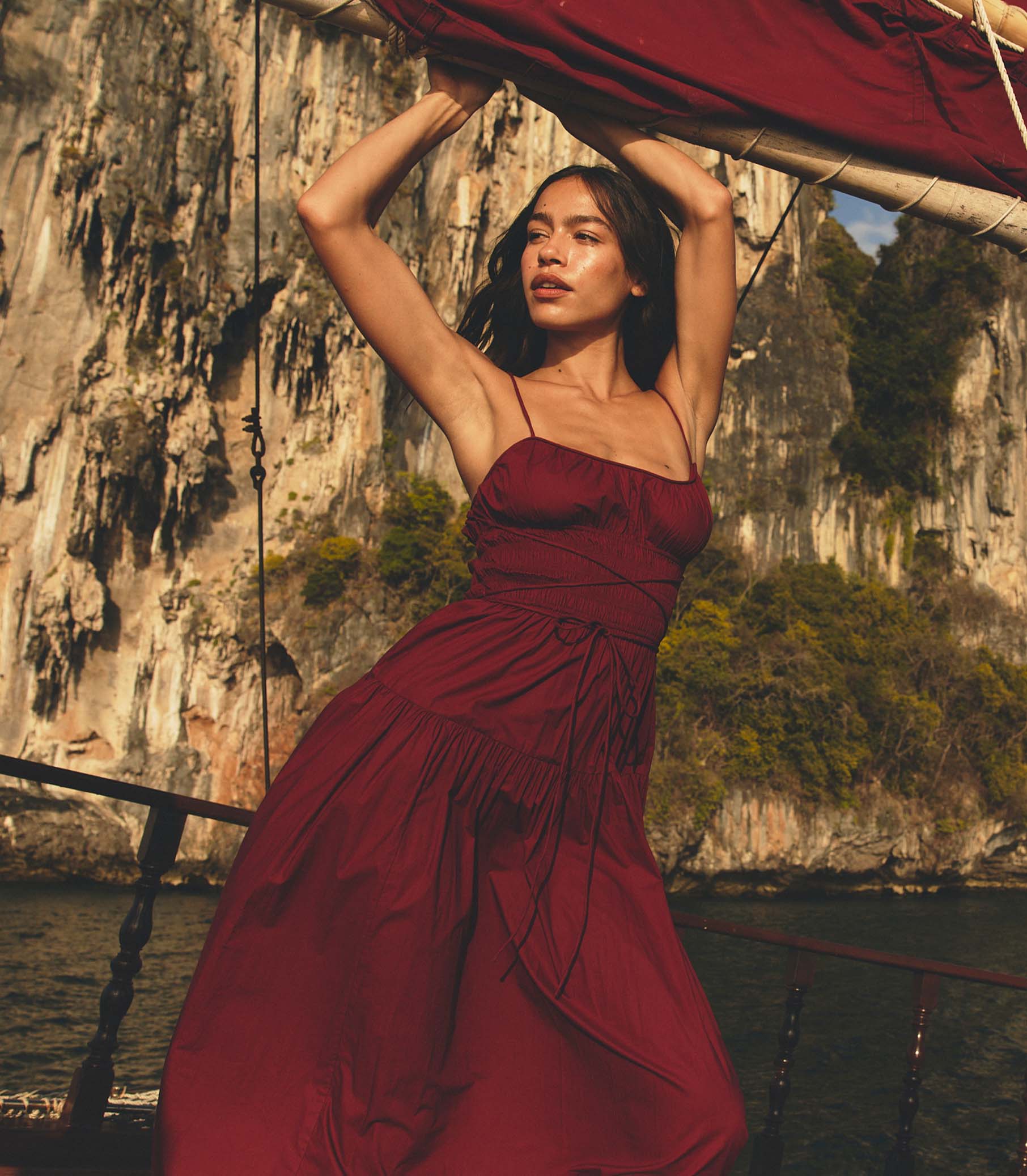SAFIA DRESS -- DEEP RUBY view 5
