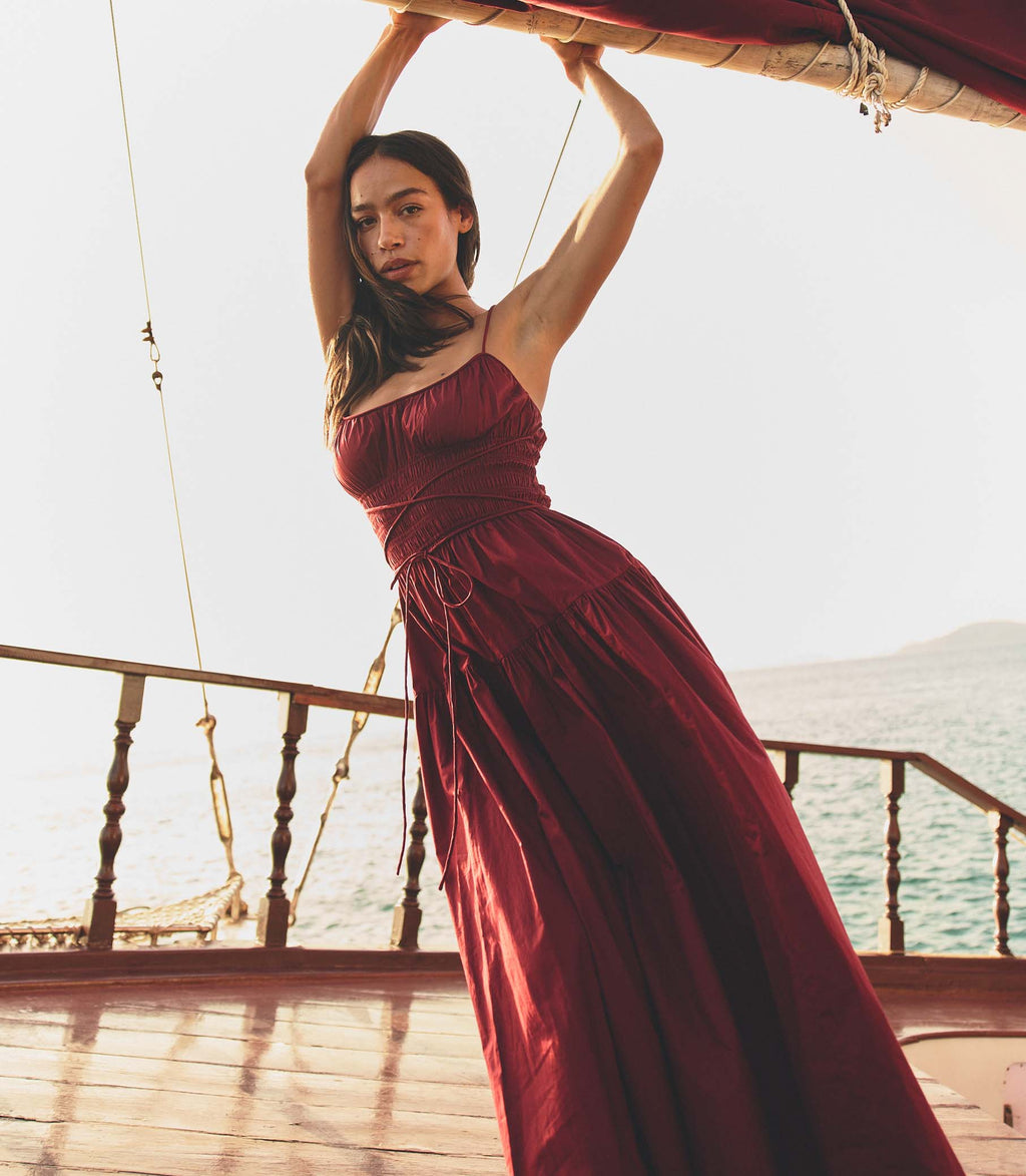 Safia Dress Deep Ruby / XS