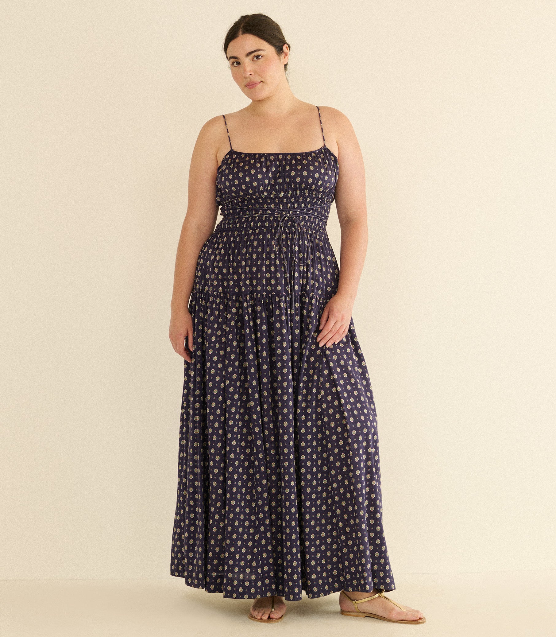 SAFIA DRESS -- NAVY CADIZ FOULARD view 7
