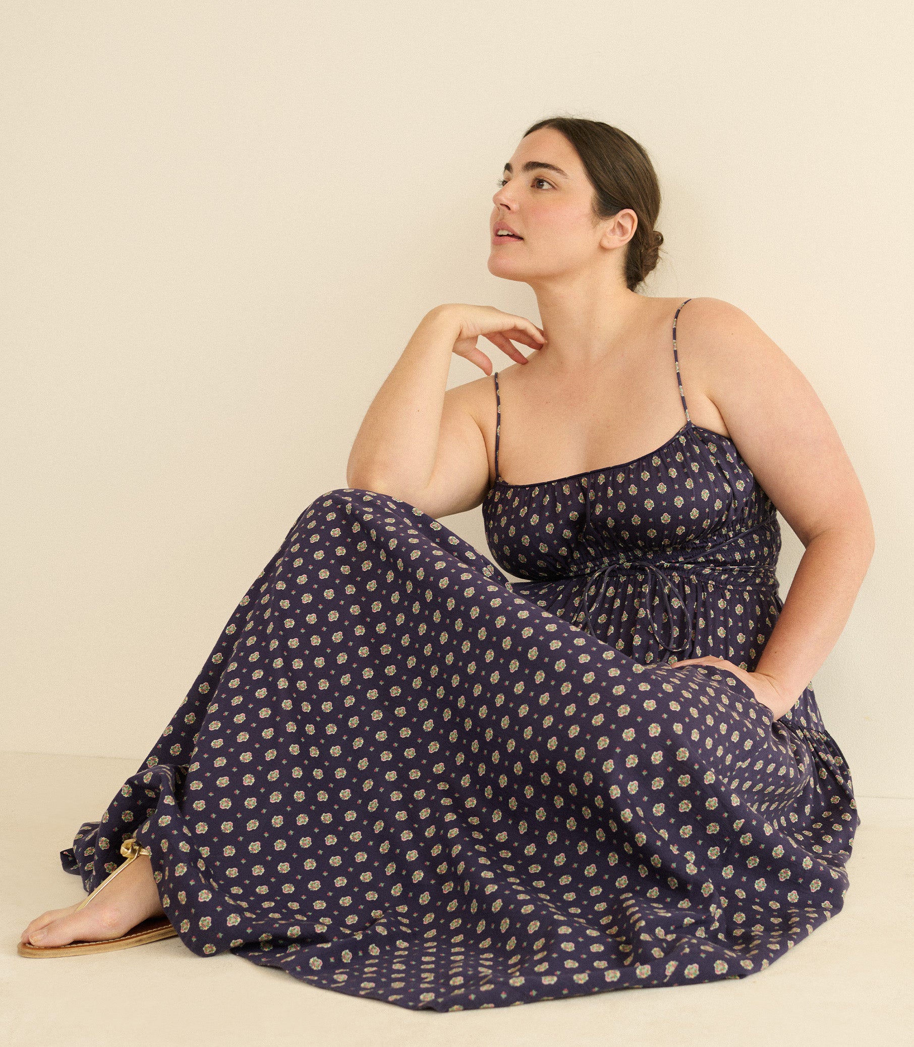 SAFIA DRESS -- NAVY CADIZ FOULARD view 10
